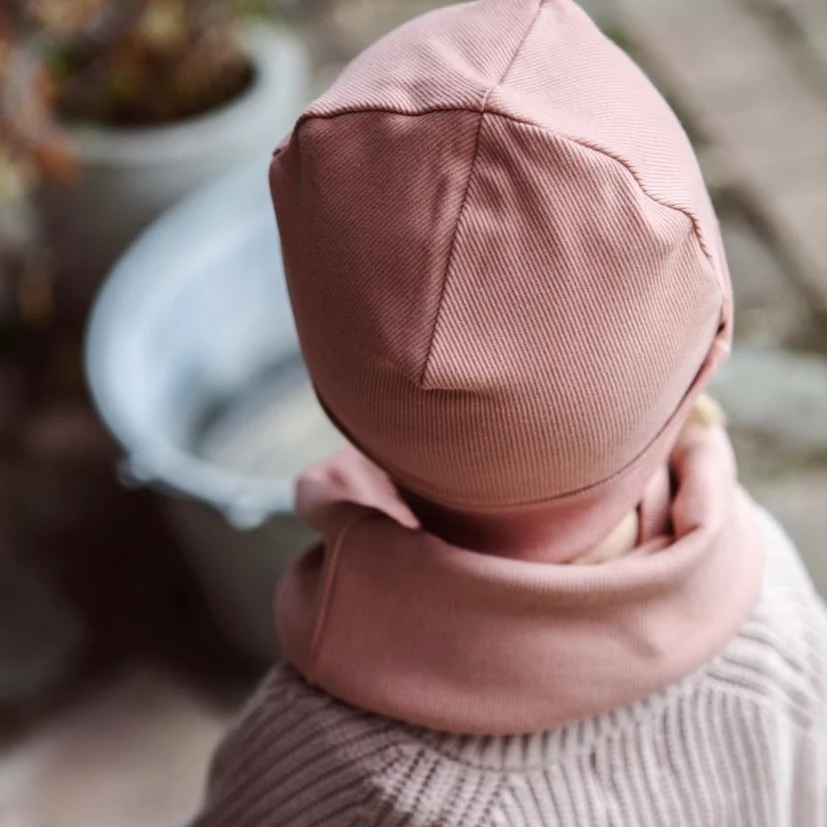 Organic Rib Beanie - Dusty Rose - Image 4