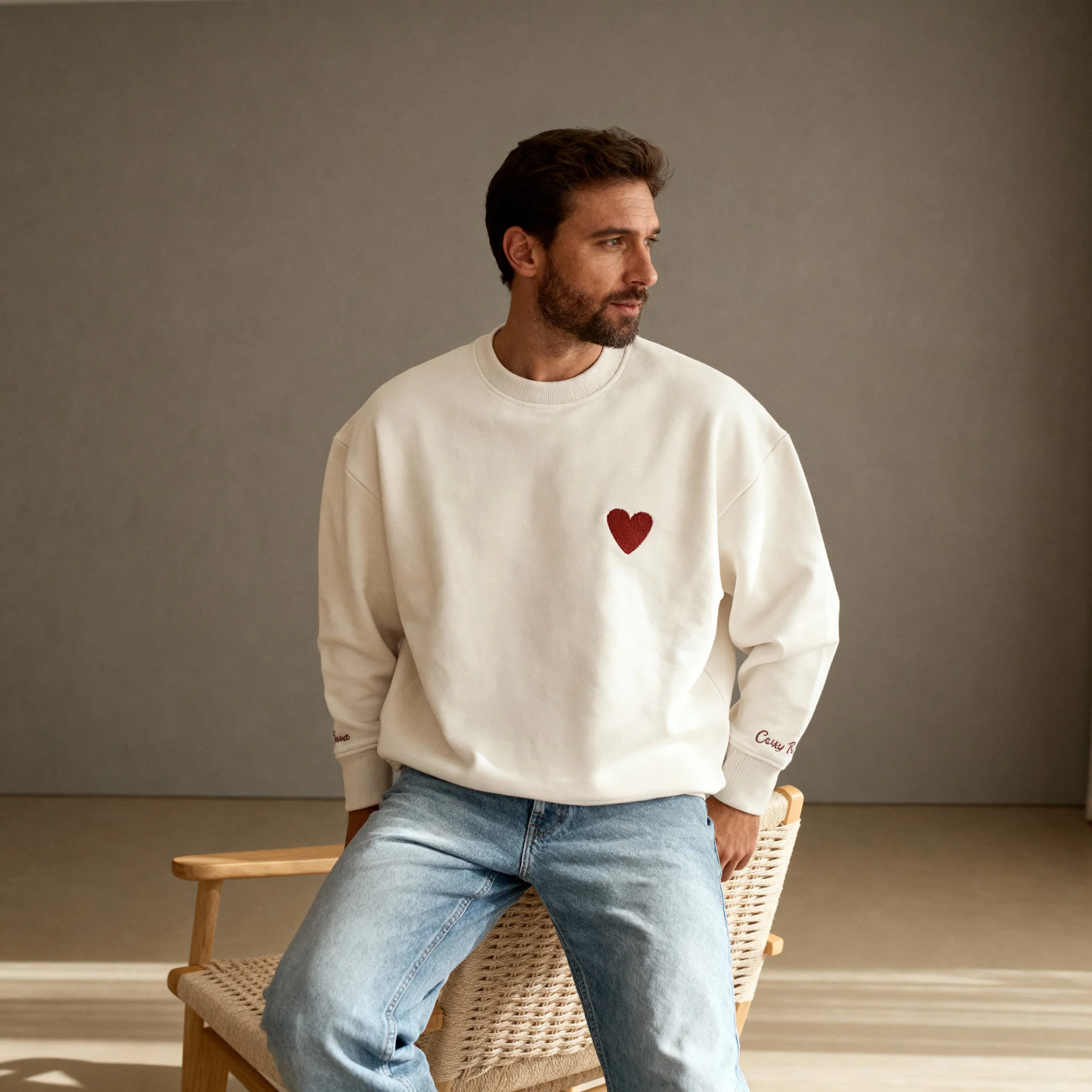Family Sweatshirt - DAD - Sand - Image 4