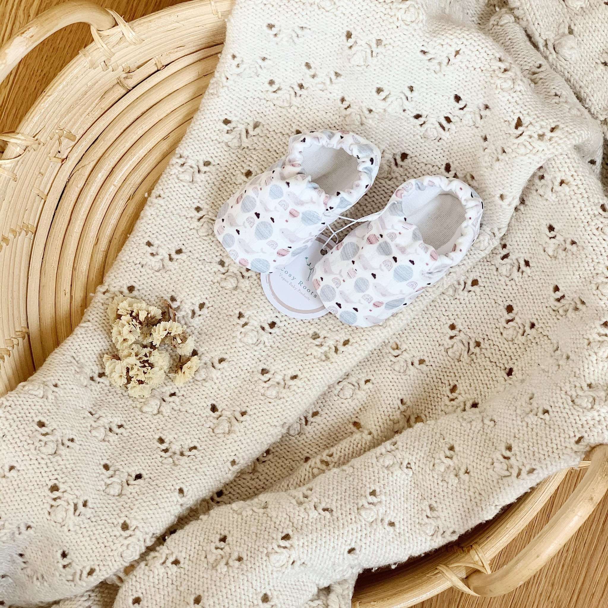 Vegan Newborn Shoes - Flying Whale - S A L E (Size 17) - Image 2
