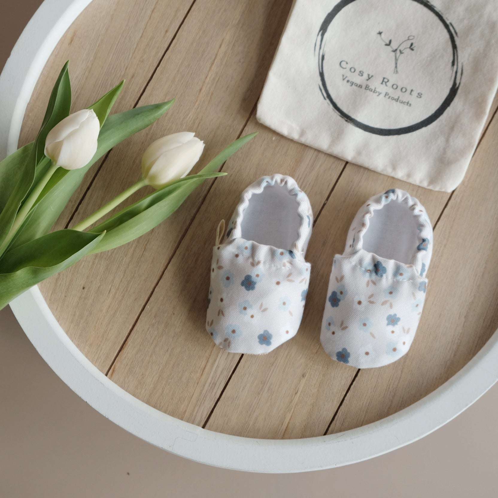 Vegan Shoes - Blue Flowers - Image 9