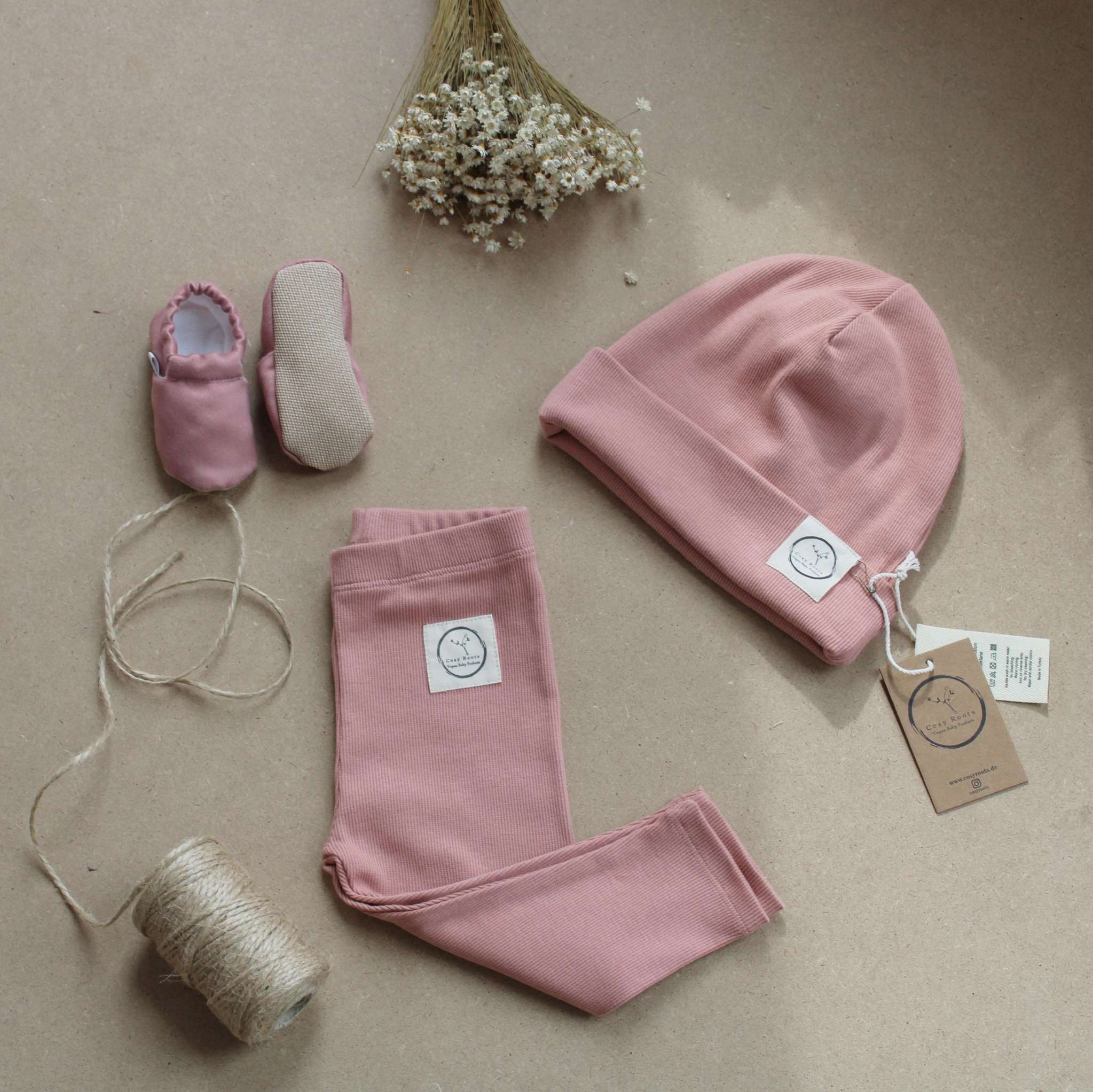 Organic Rib Leggings - Dusty Rose - Image 10