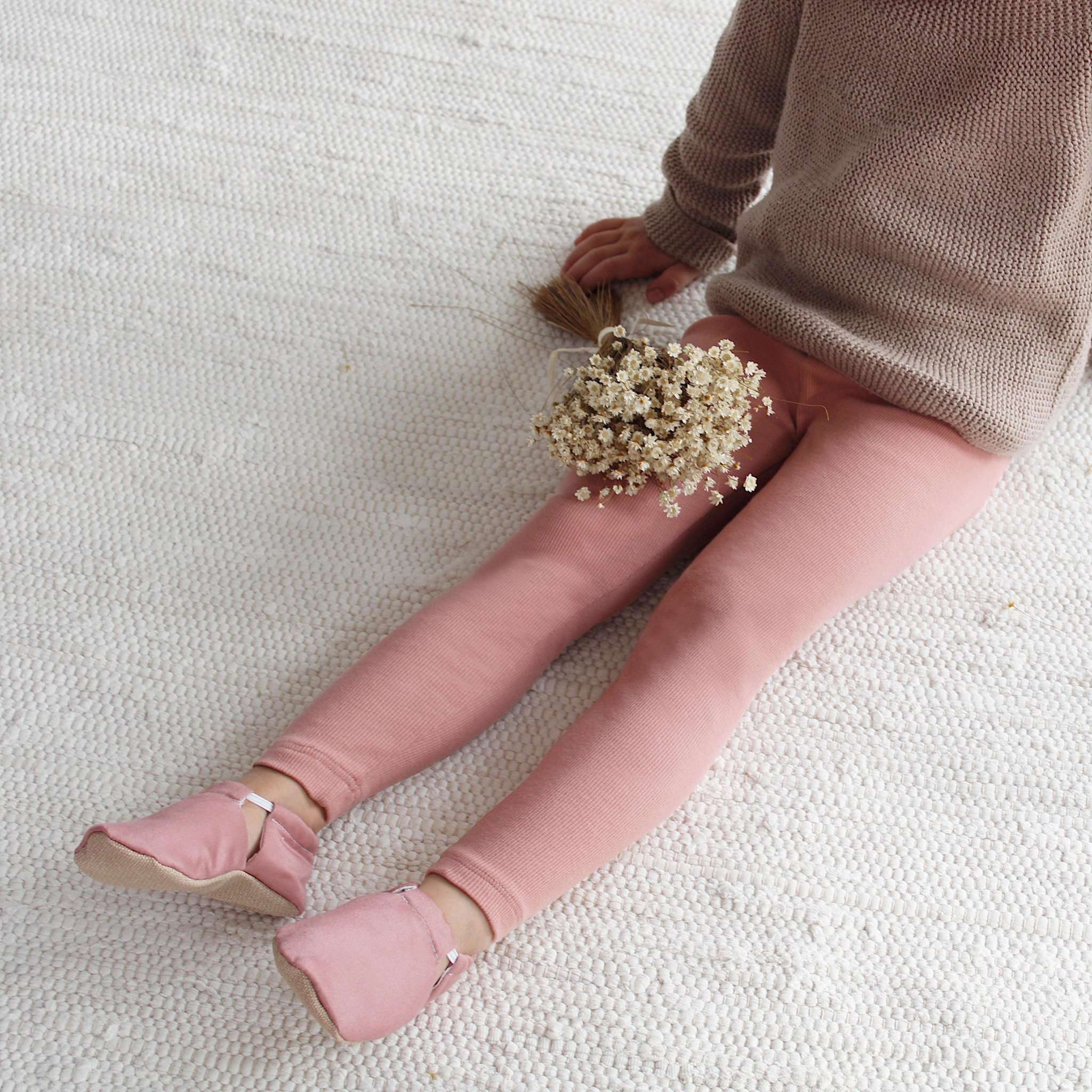 Organic Rib Leggings - Dusty Rose - Image 3