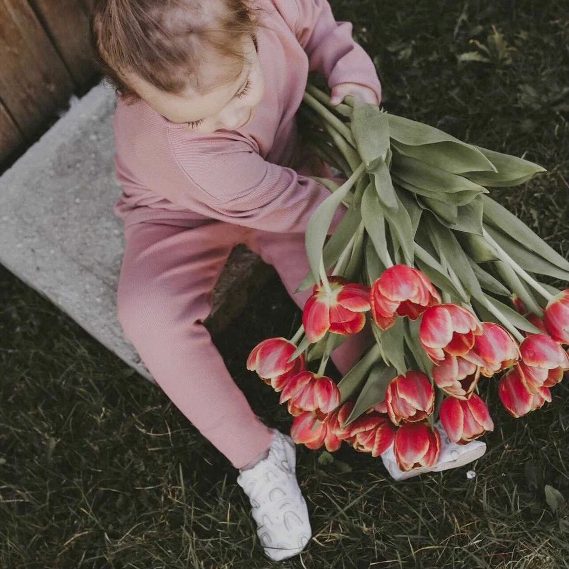 Organic Rib Leggings - Dusty Rose - Image 5
