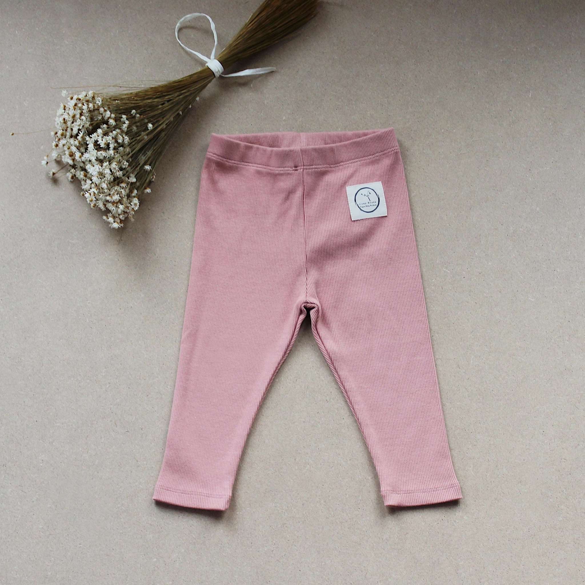 Organic Rib Leggings - Dusty Rose - Image 8
