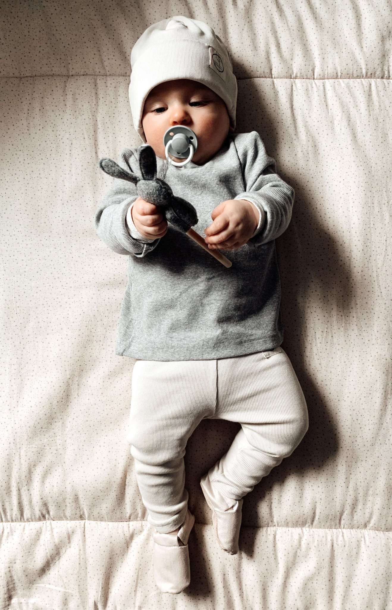 Organic Rib Leggings - Sand - Image 5