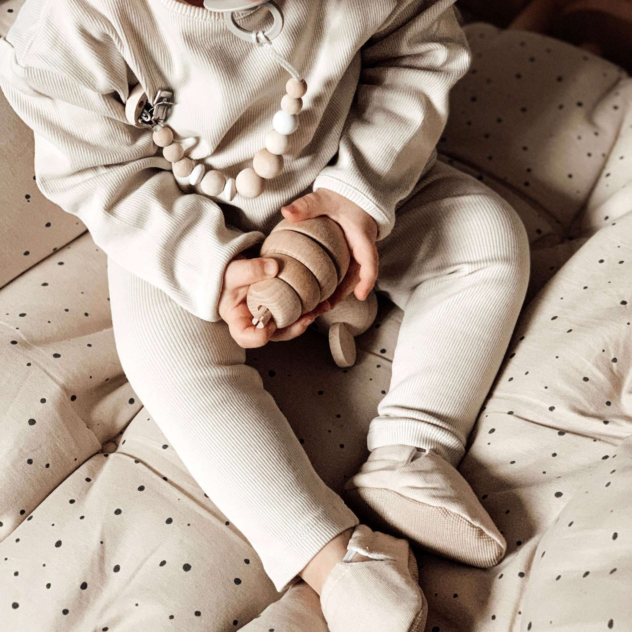 Organic Rib Leggings - Sand - Image 7