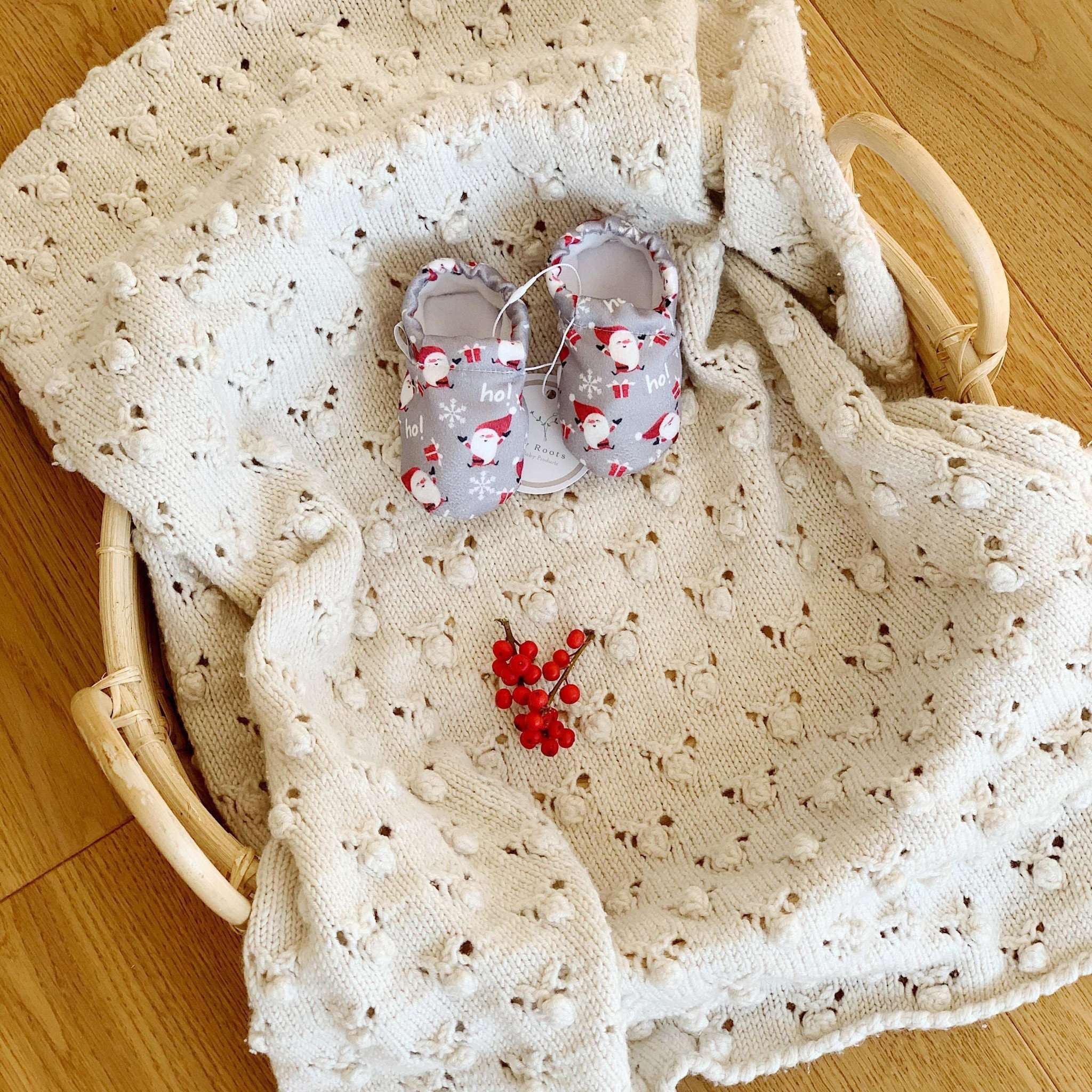 Vegan Newborn Shoes - Santa Claus - S A L E (Size 17) - Image 2