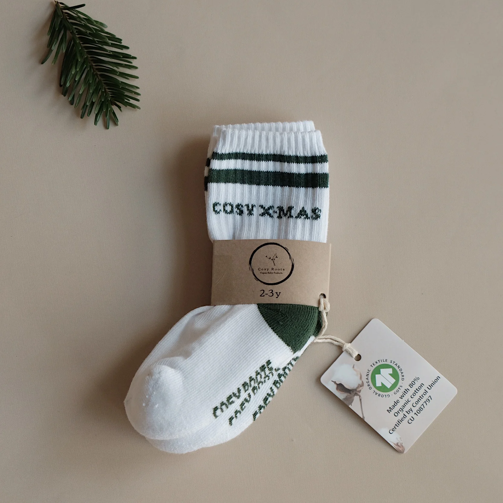 Organic Christmas Socks Green - 2 Pack - Image 11