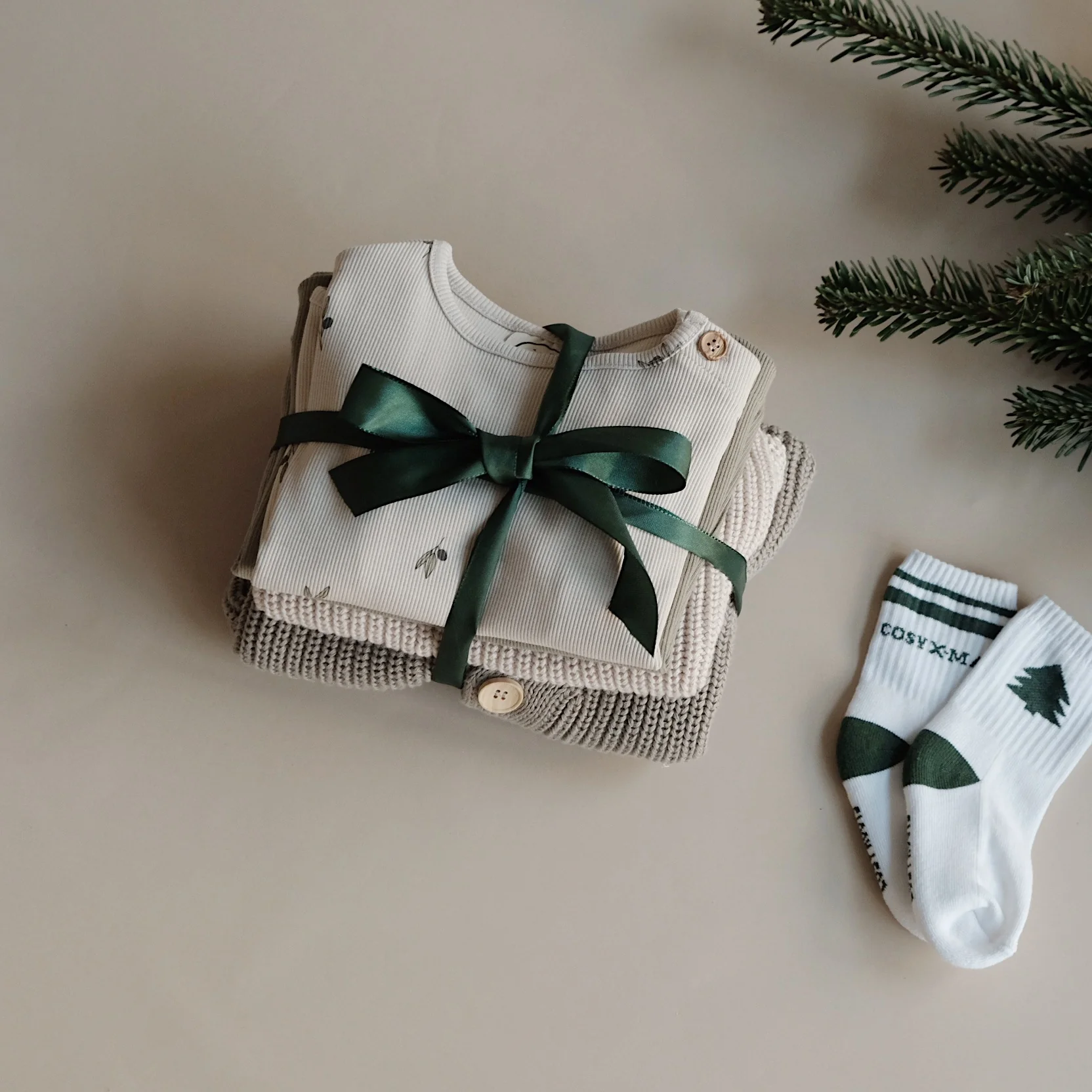 Organic Christmas Socks Green - 2 Pack - Image 7