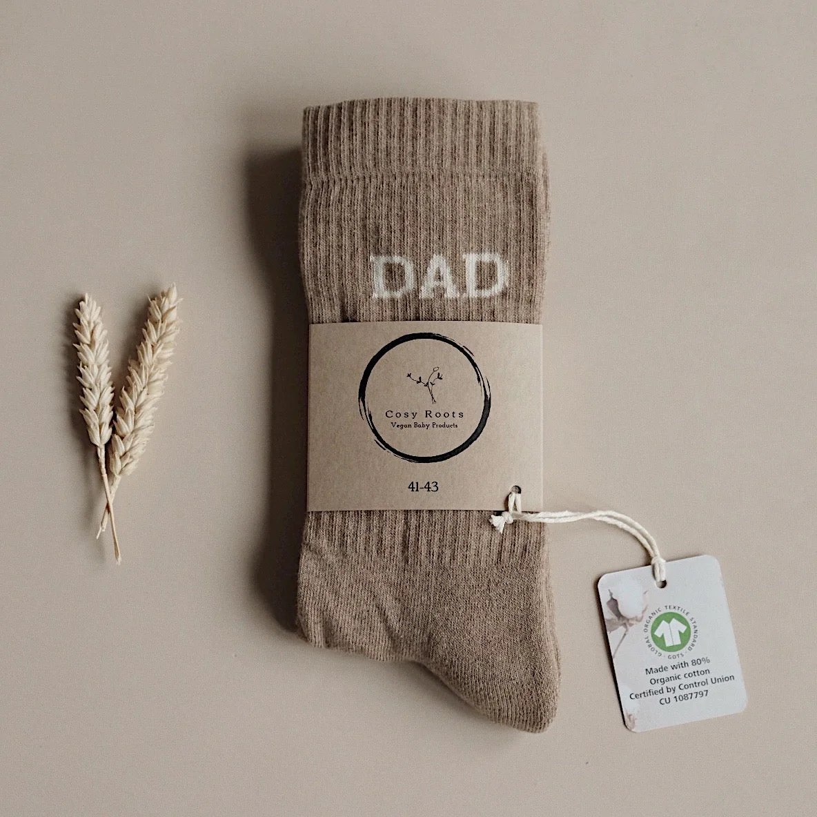 Organic DAD Socks - Oatmilk - Image 3
