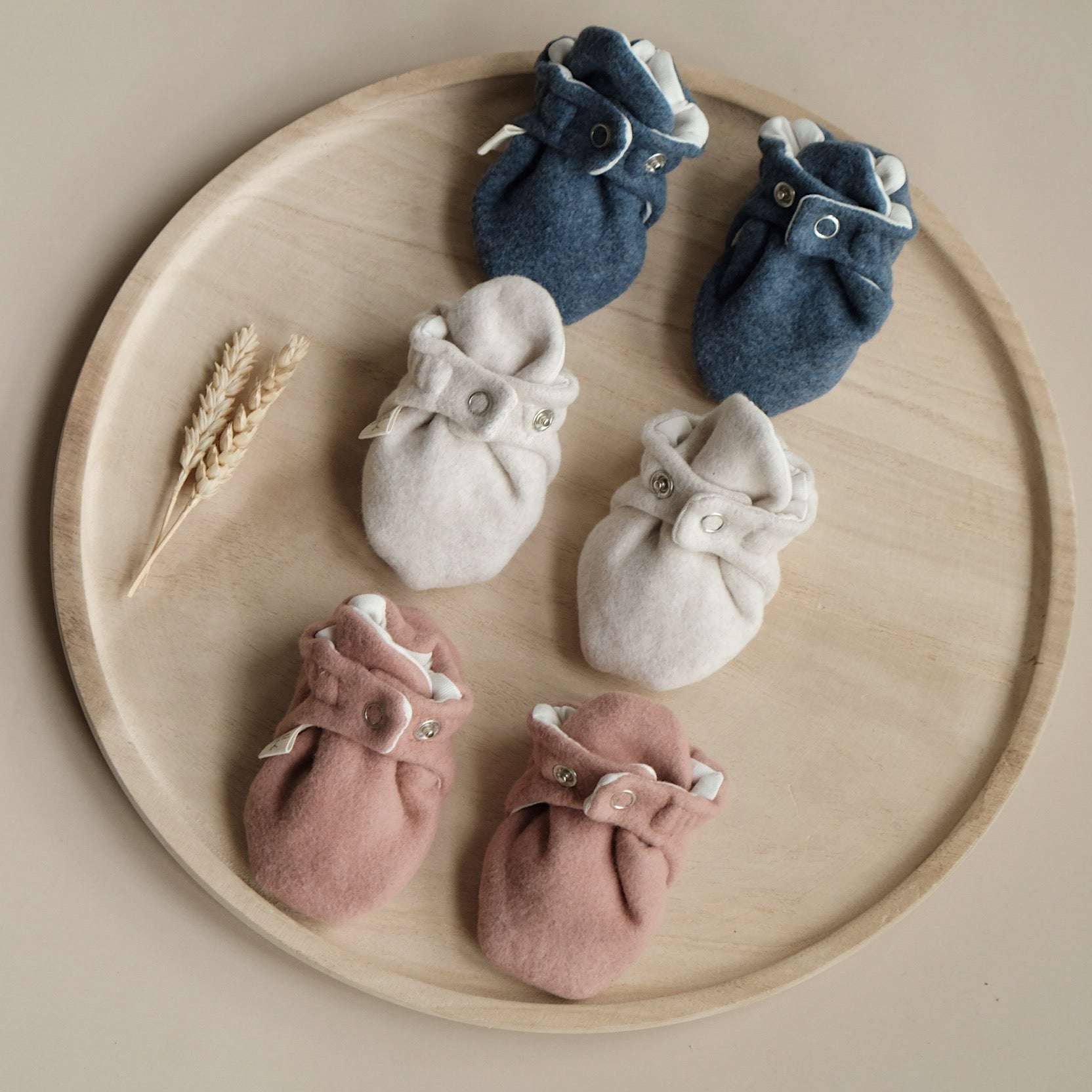 Organic Fleece Booties - Dusty Rose Melange - Image 8