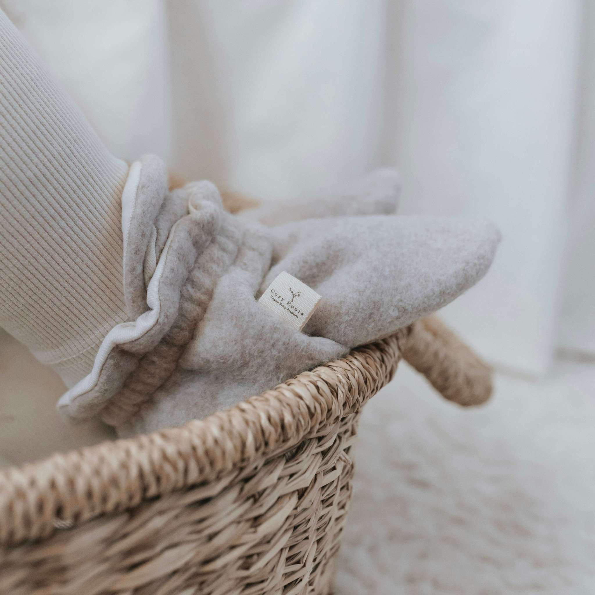 Organic Fleece Booties - Taupe Melange - Image 5