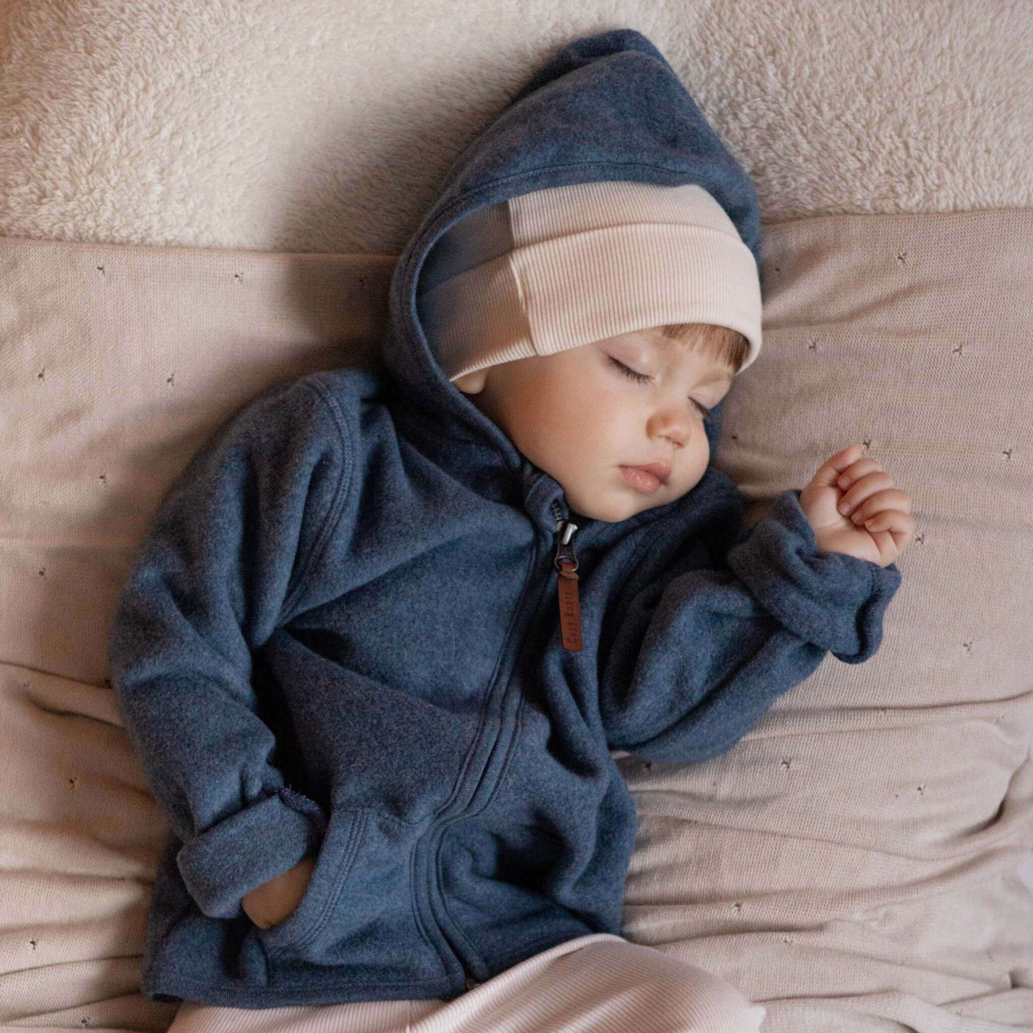 Organic Fleece Jacket - Blue Melange - SALE - Image 10