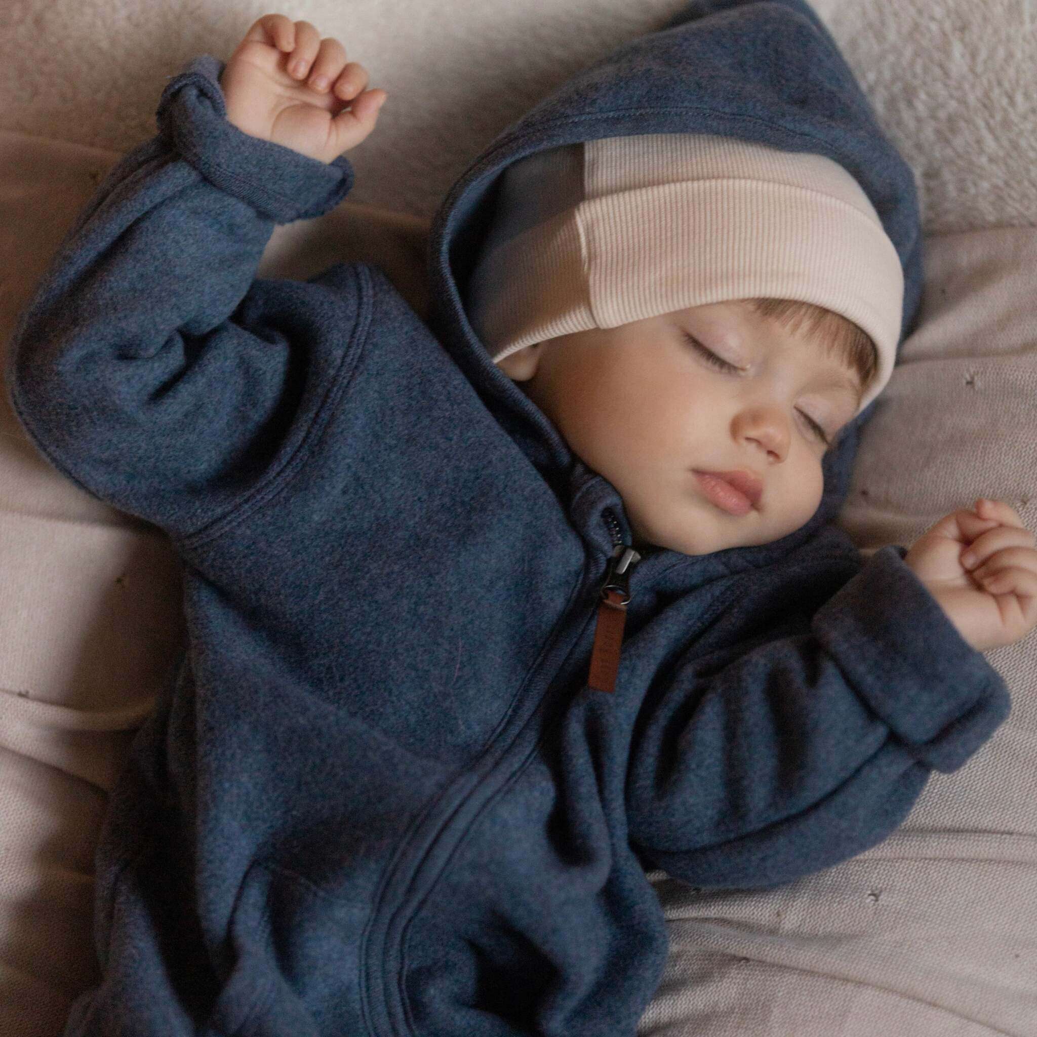 Organic Fleece Jacket - Blue Melange - SALE - Image 11