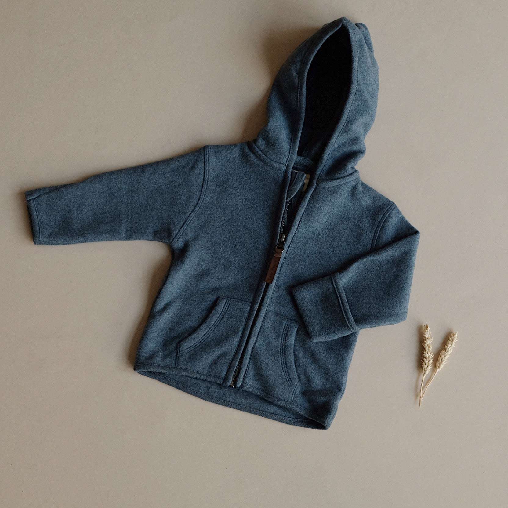 Organic Fleece Jacket - Blue Melange - SALE - Image 12