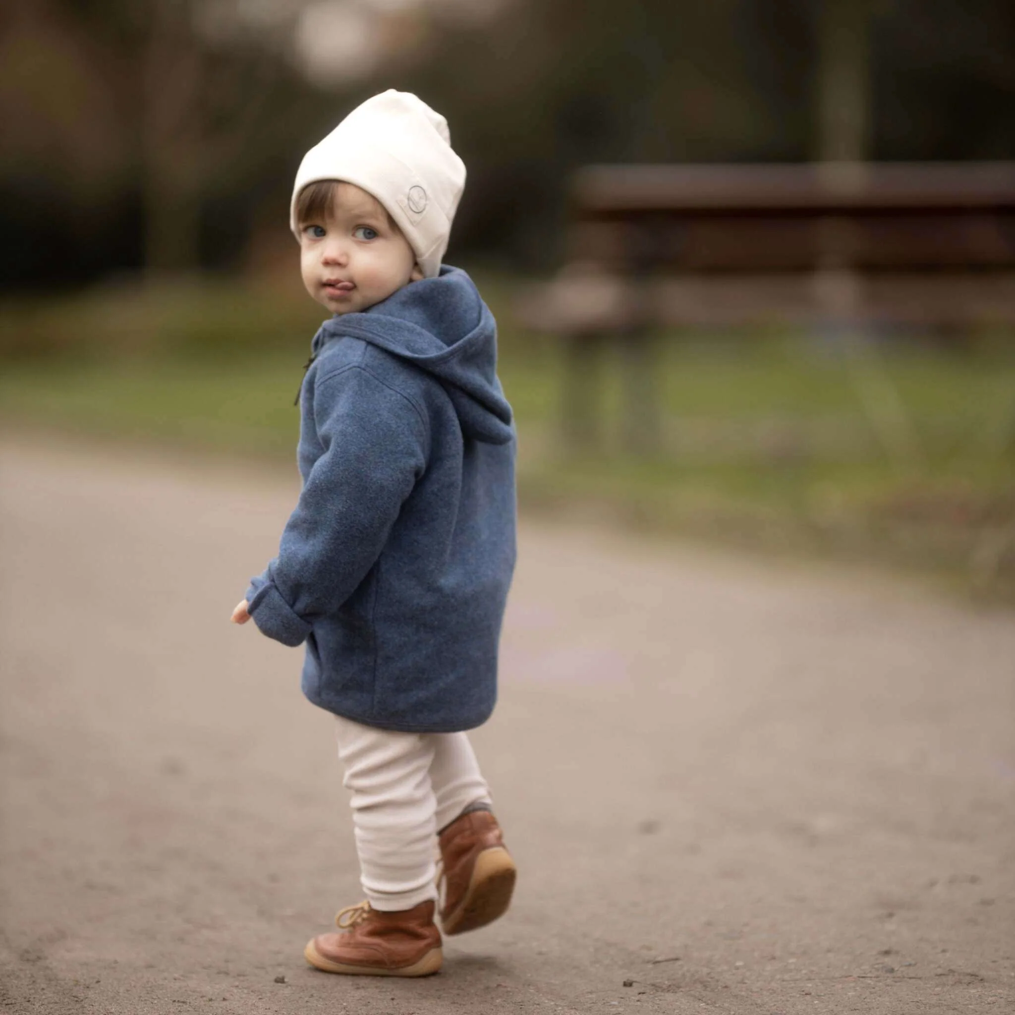 Organic Fleece Jacket - Blue Melange - SALE - Image 2