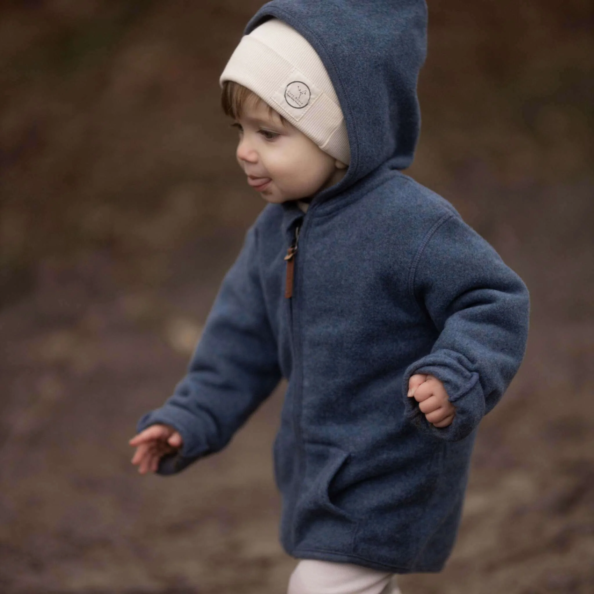 Organic Fleece Jacket - Blue Melange - SALE - Image 3