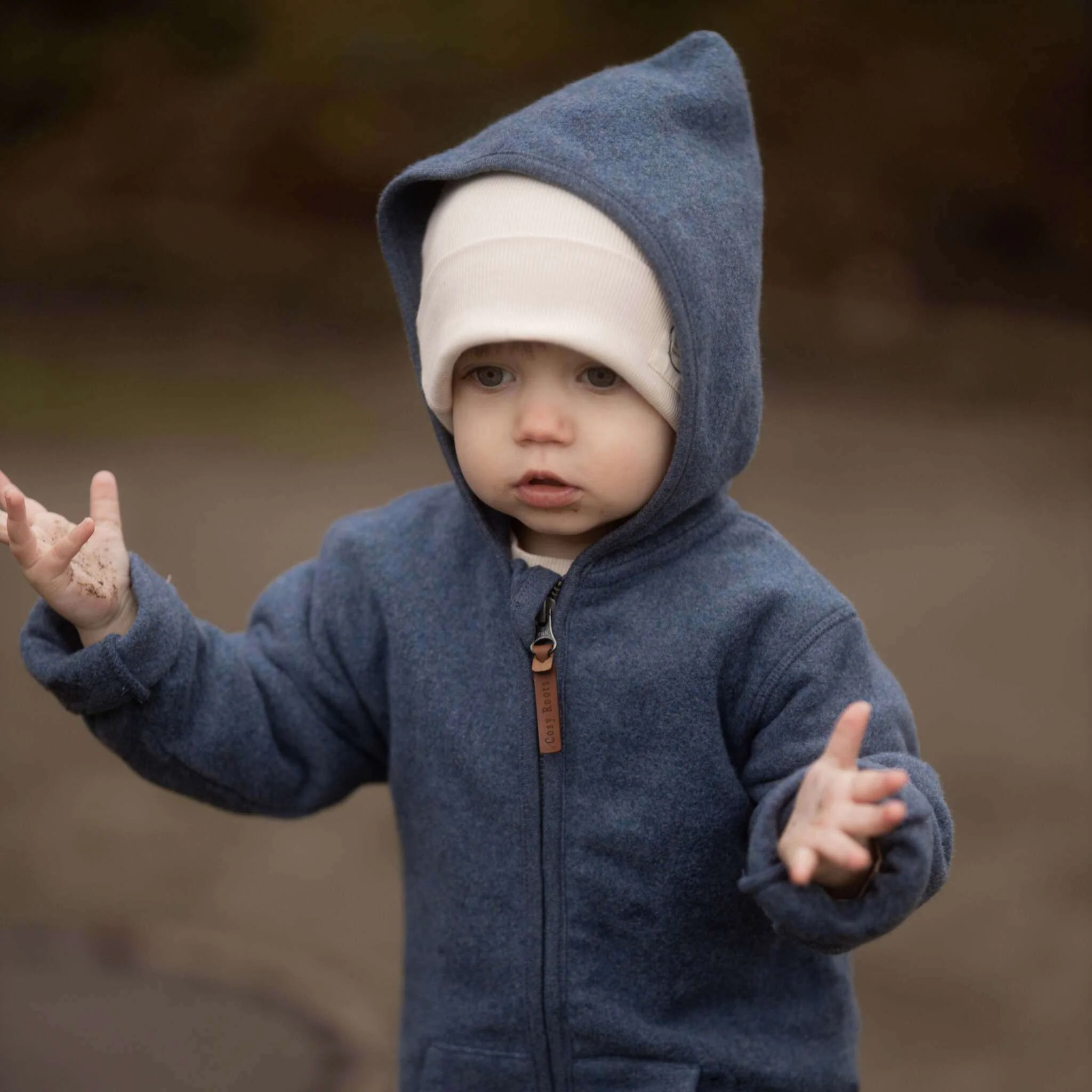Organic Fleece Jacket - Blue Melange - SALE - Image 4