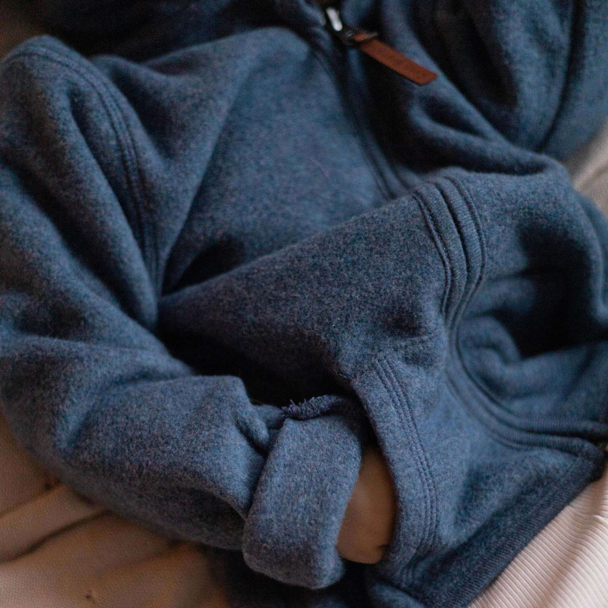Organic Fleece Jacket - Blue Melange - SALE - Image 8