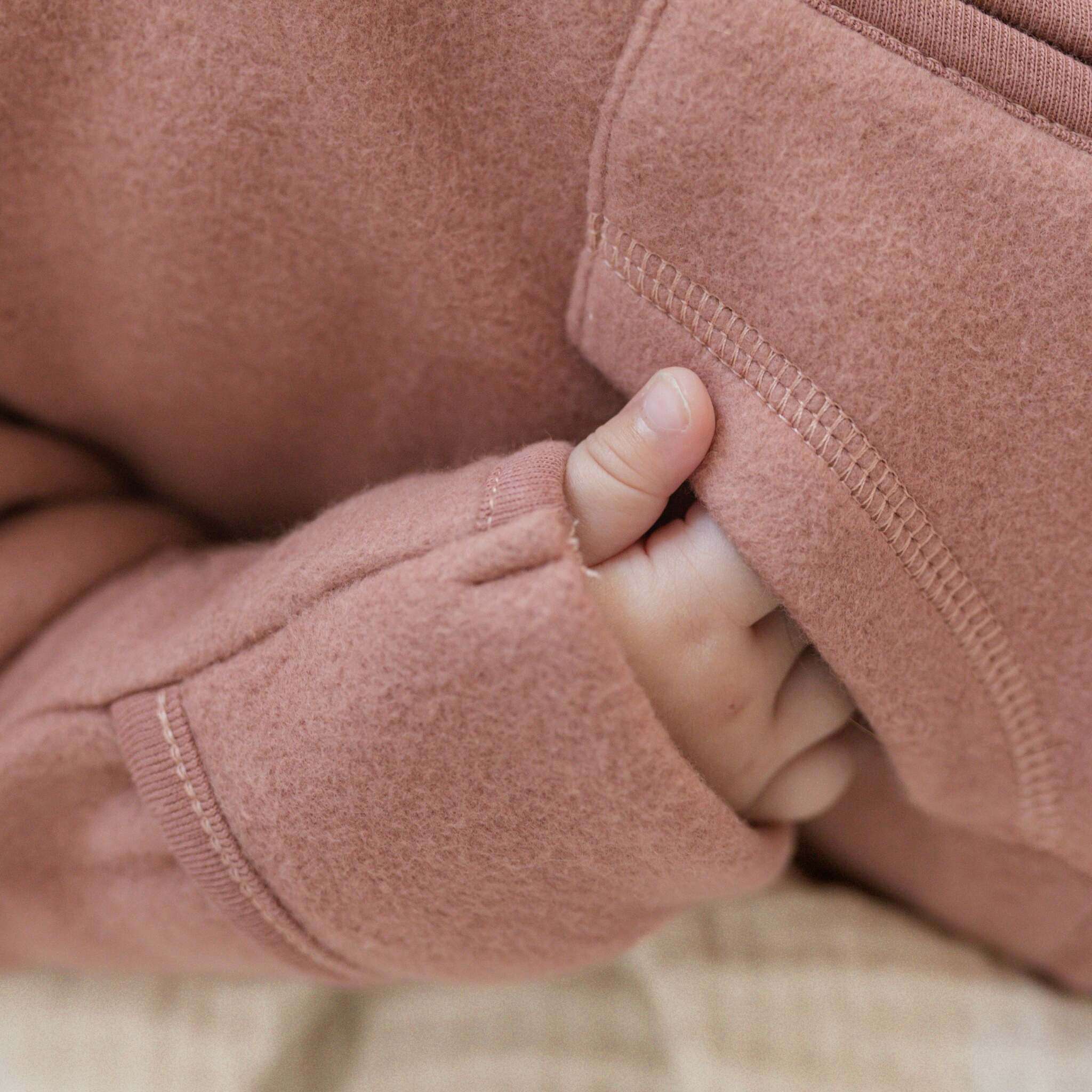 Organic Fleece Jacket - Dusty Rose Melange - Image 2