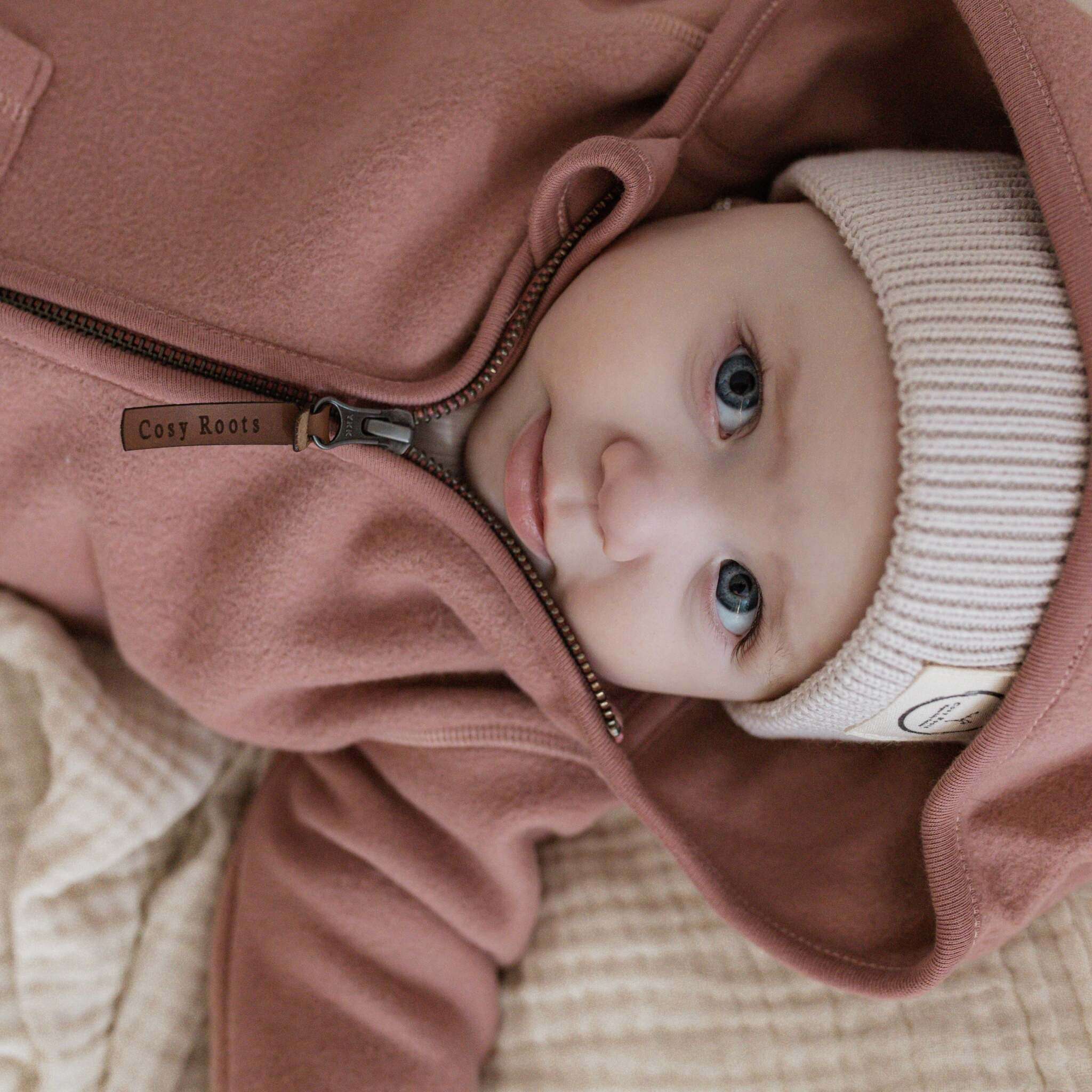 Organic Fleece Jacket - Dusty Rose Melange - Image 4