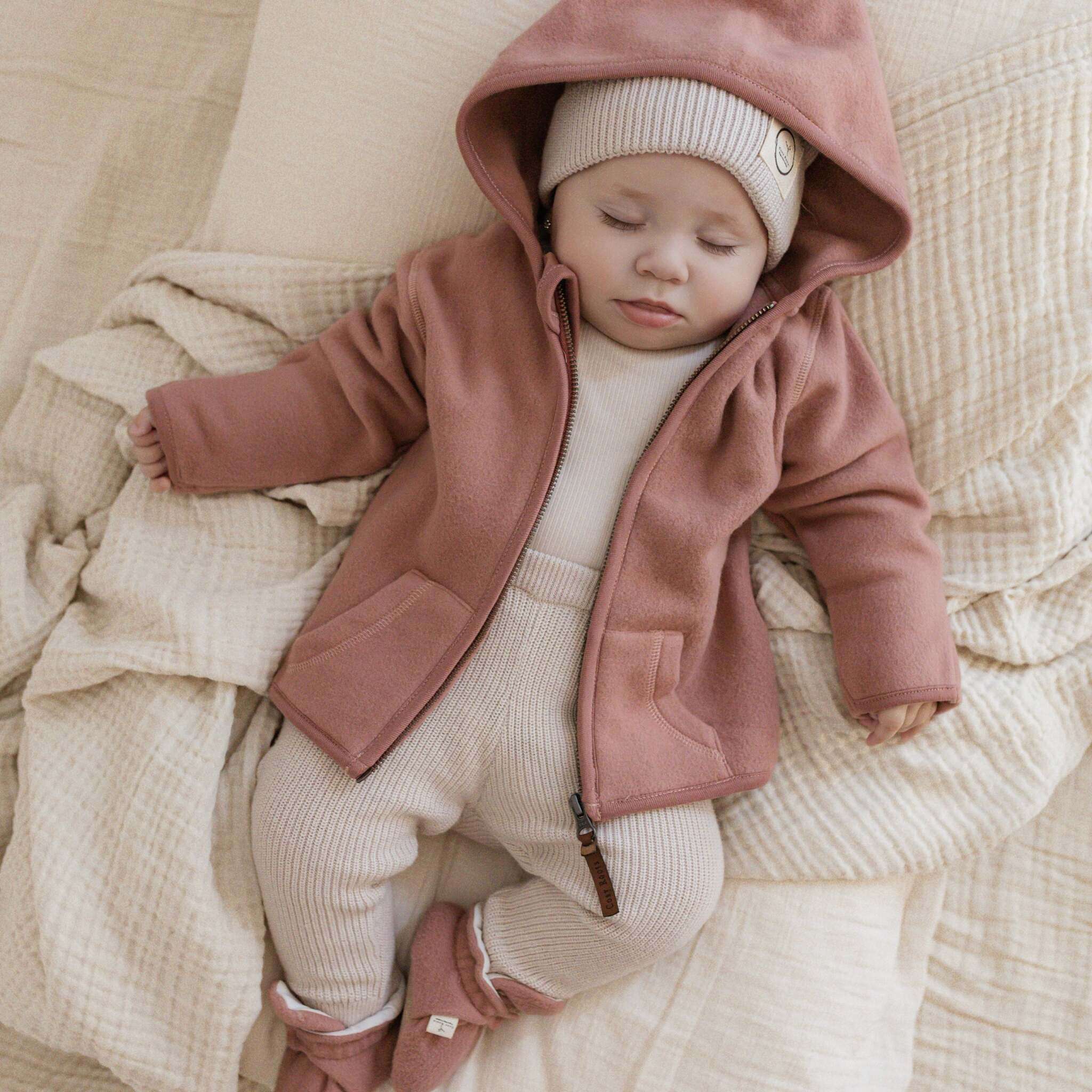 Organic Fleece Jacket - Dusty Rose Melange - Image 5