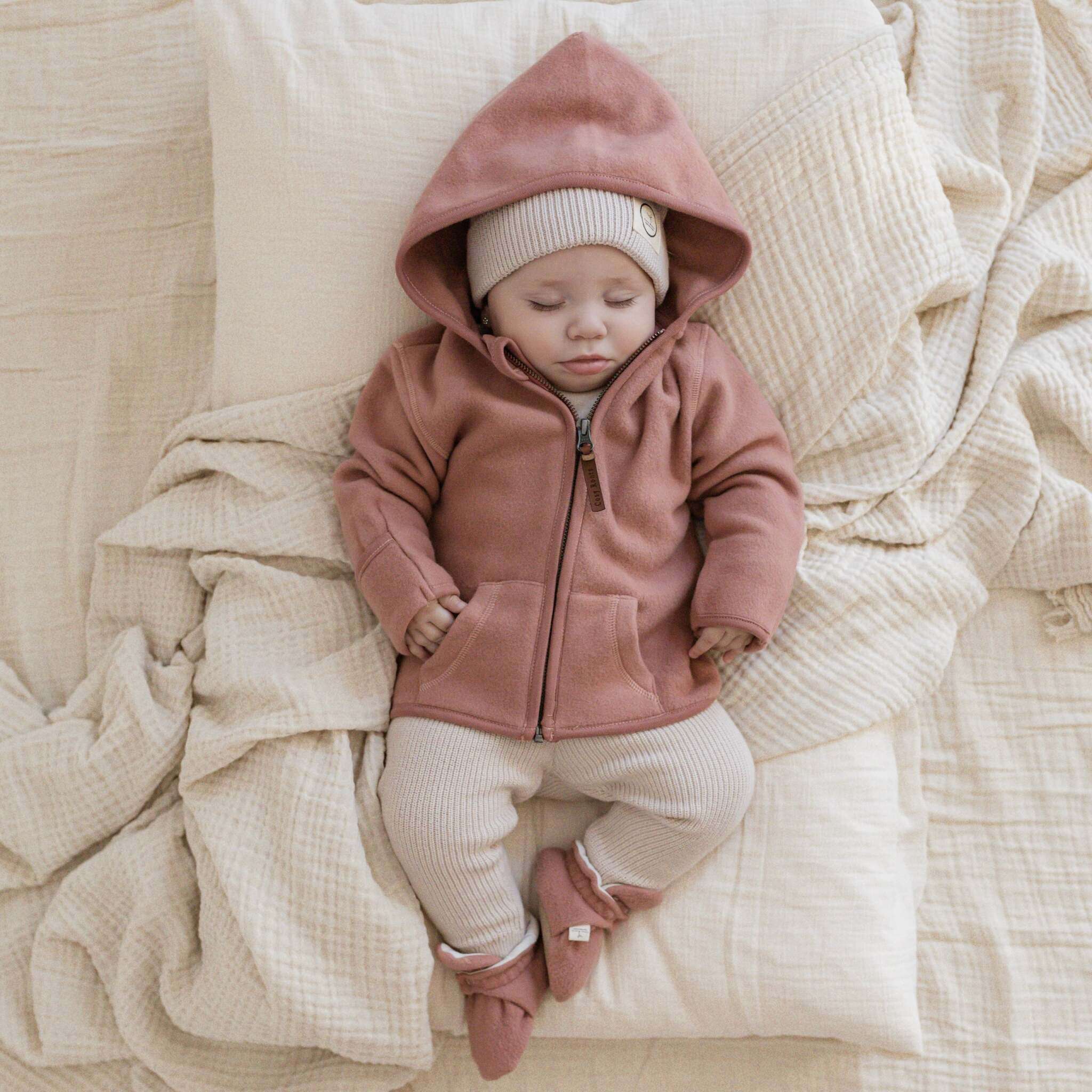 Organic Fleece Jacket - Dusty Rose Melange - Image 7