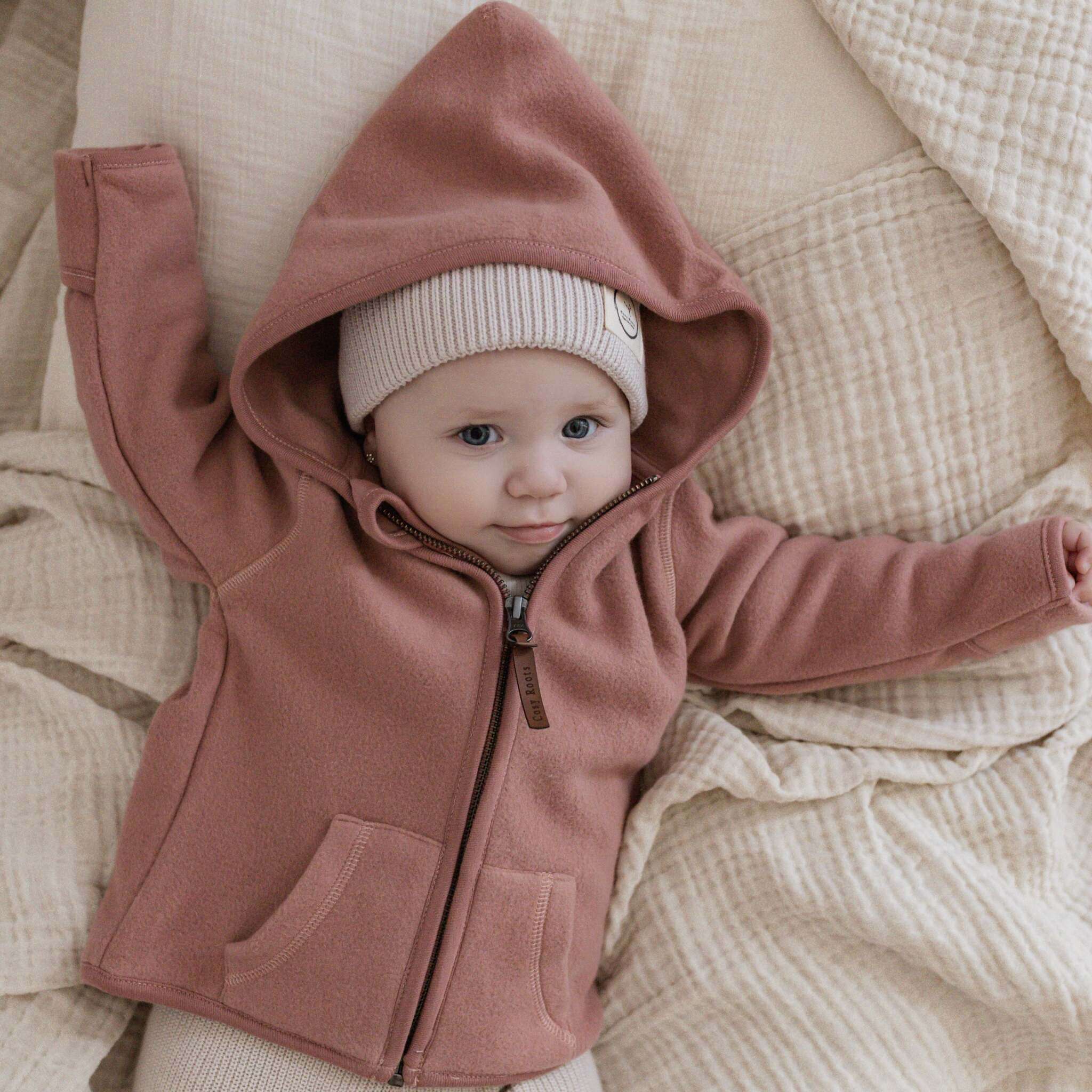 Organic Fleece Jacket - Dusty Rose Melange - Image 8