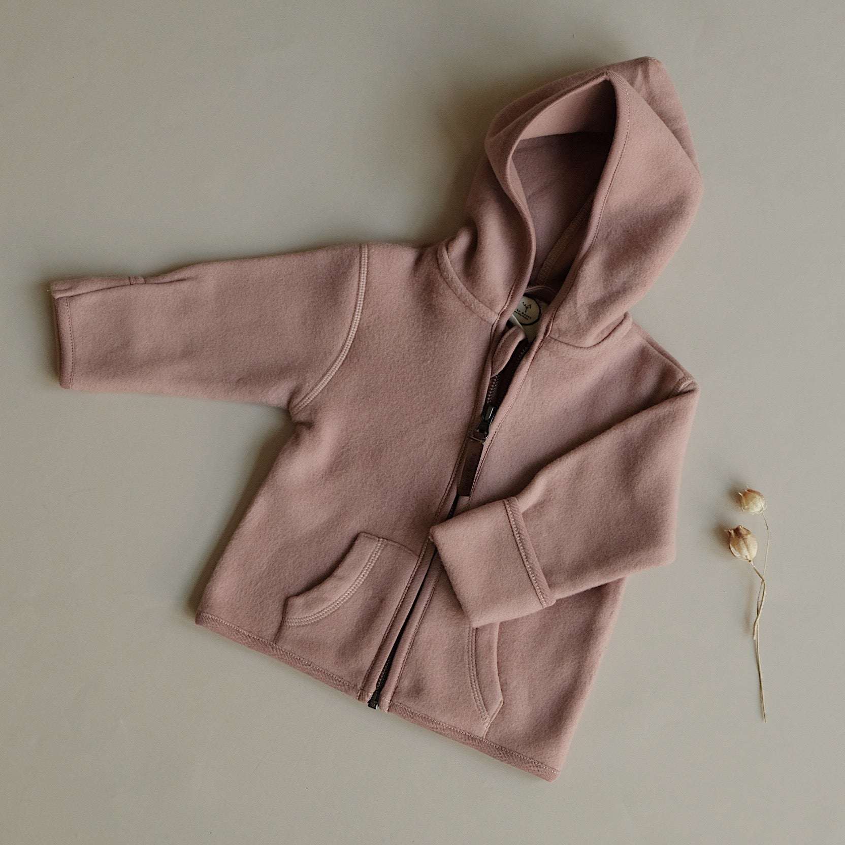 Organic Fleece Jacket - Dusty Rose Melange - Image 9