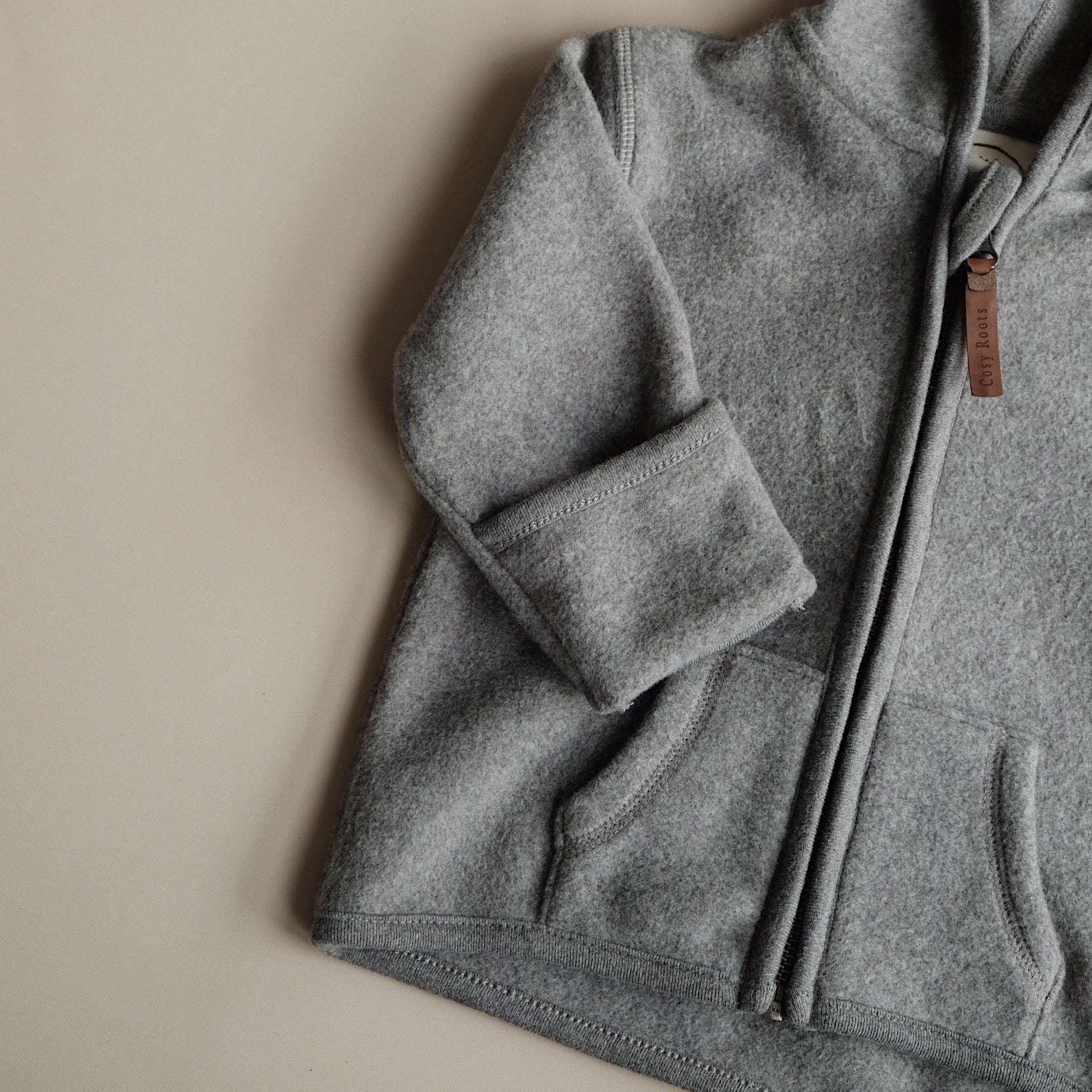 Organic Fleece Jacket - Dark Grey Melange - SALE - Image 10