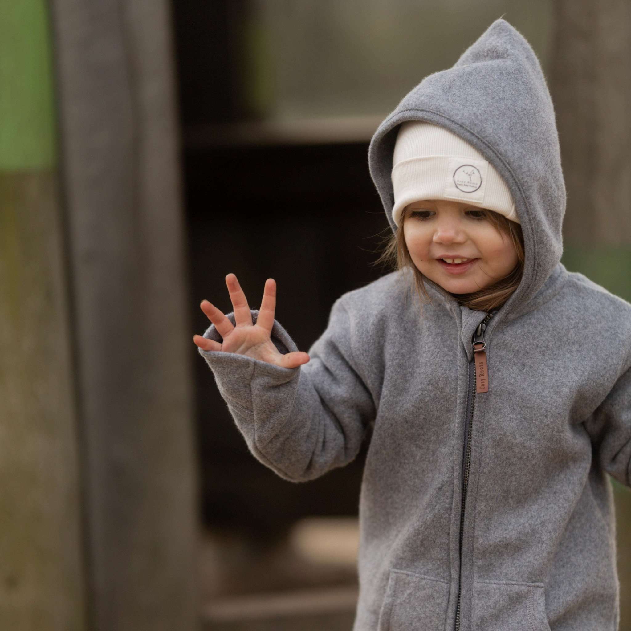 Organic Fleece Jacket - Dark Grey Melange - SALE - Image 5