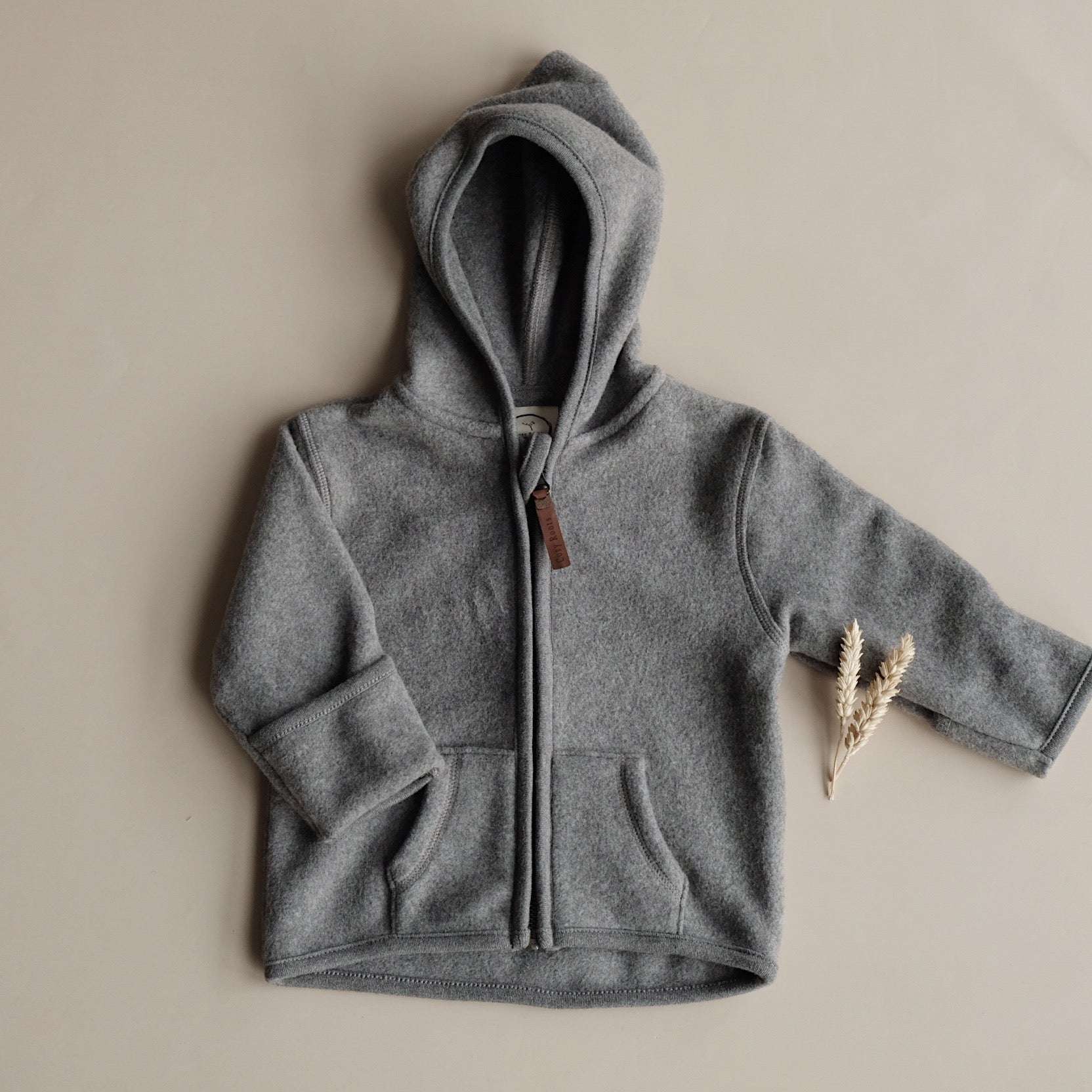 Organic Fleece Jacket - Dark Grey Melange - SALE - Image 8