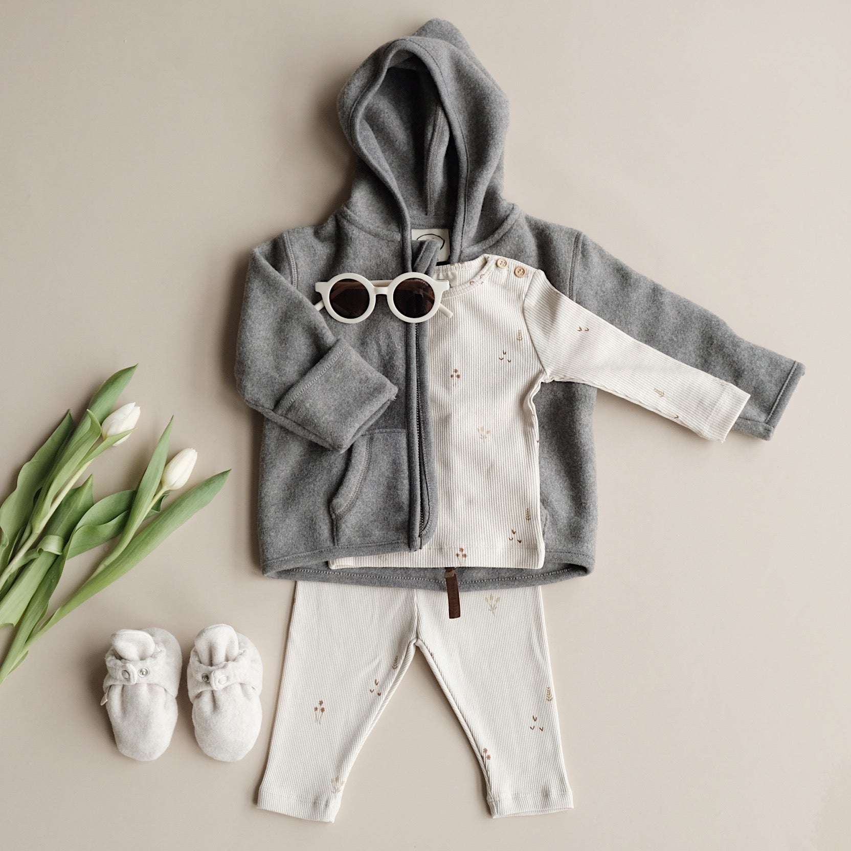 Organic Fleece Jacket - Dark Grey Melange - SALE - Image 9