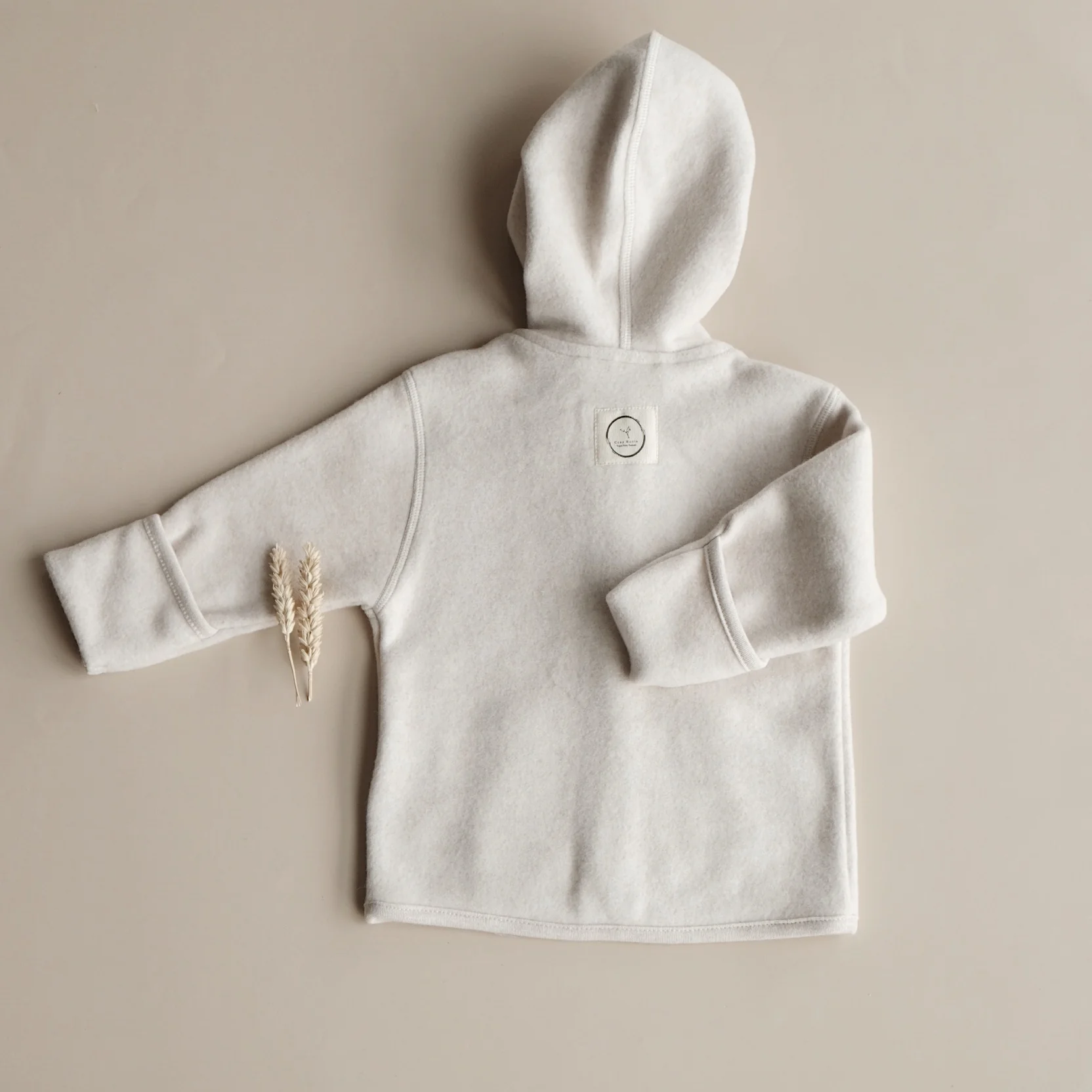 Organic Fleece Jacket - Light Beige Melange - Image 10