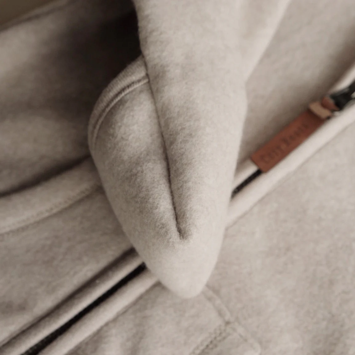 Organic Fleece Jacket - Taupe Melange - Image 12