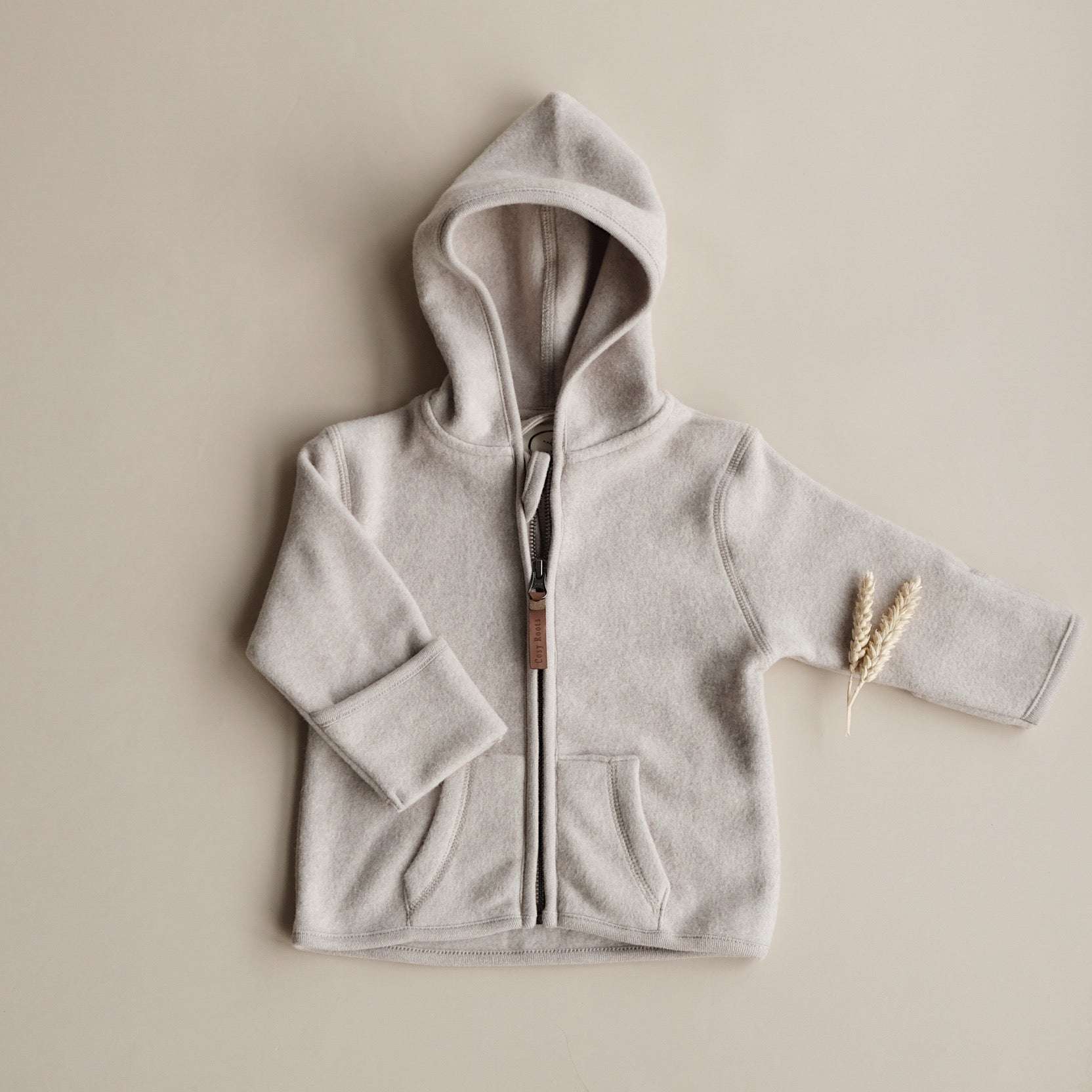 Organic Fleece Jacket - Taupe Melange - Image 13
