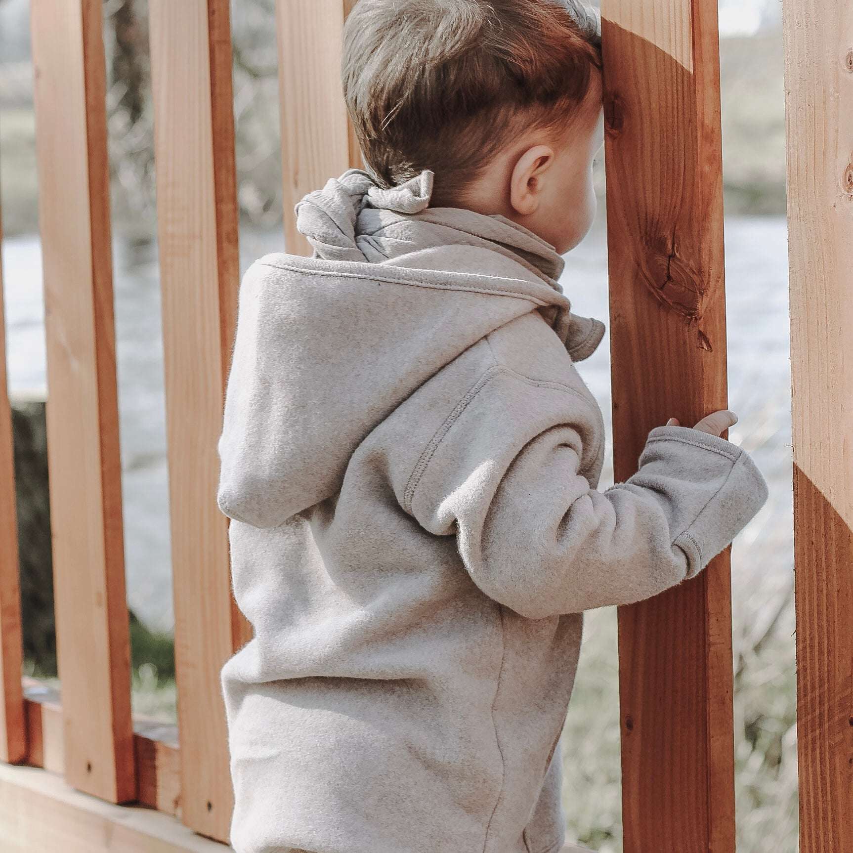 Organic Fleece Jacket - Taupe Melange - Image 5