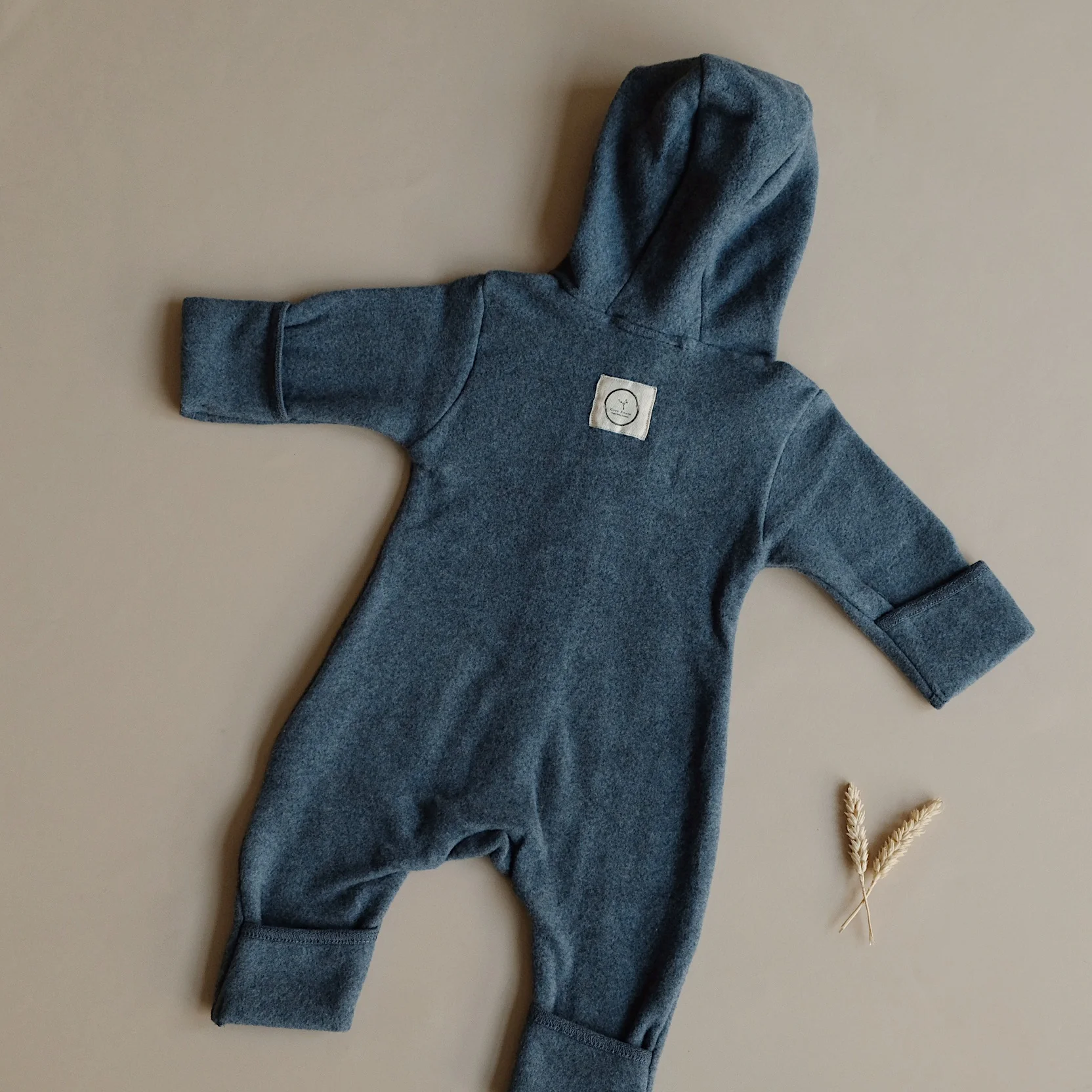 Organic Fleece Overall - Blue Melange - SALE - Image 10