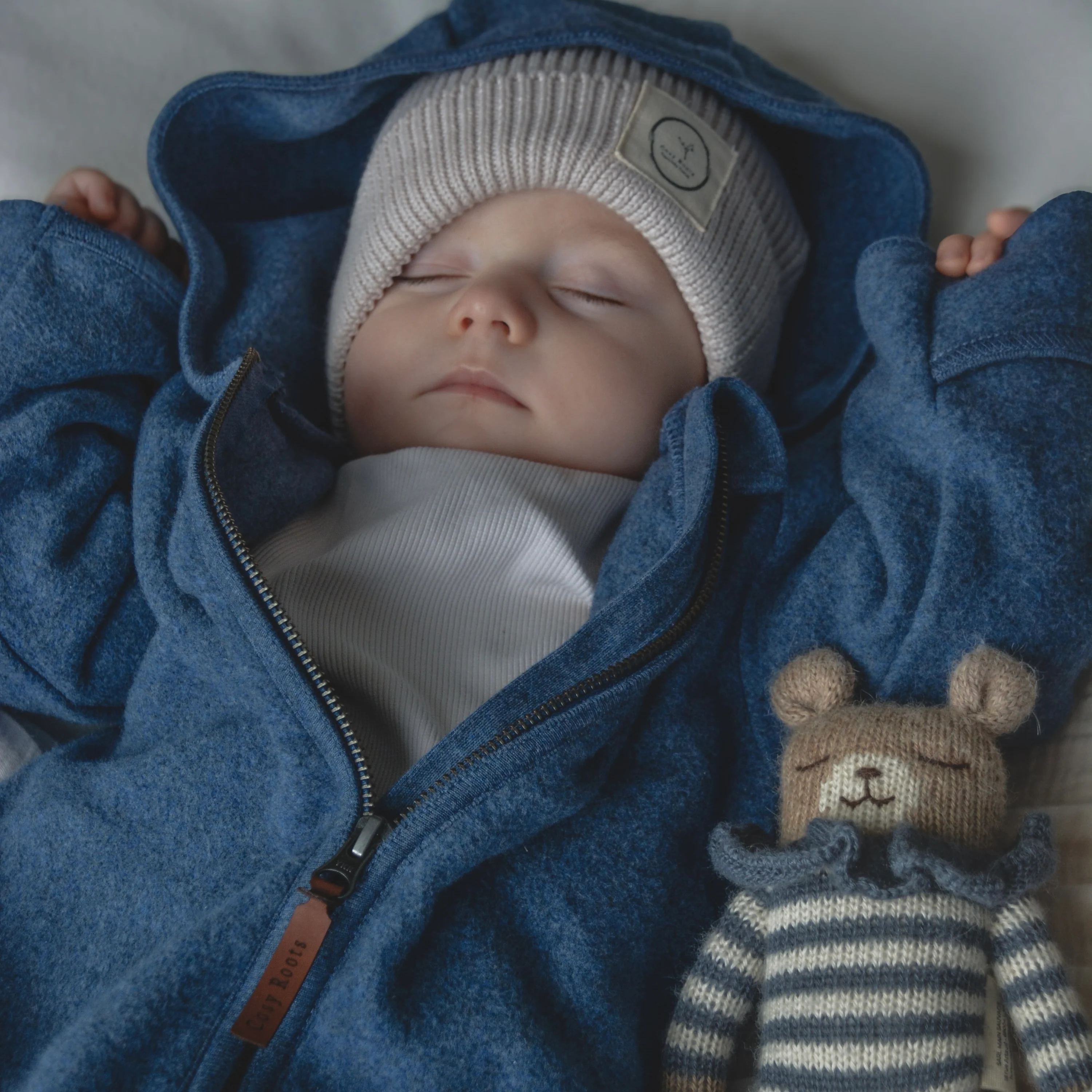 Organic Fleece Overall - Blue Melange - SALE - Image 2
