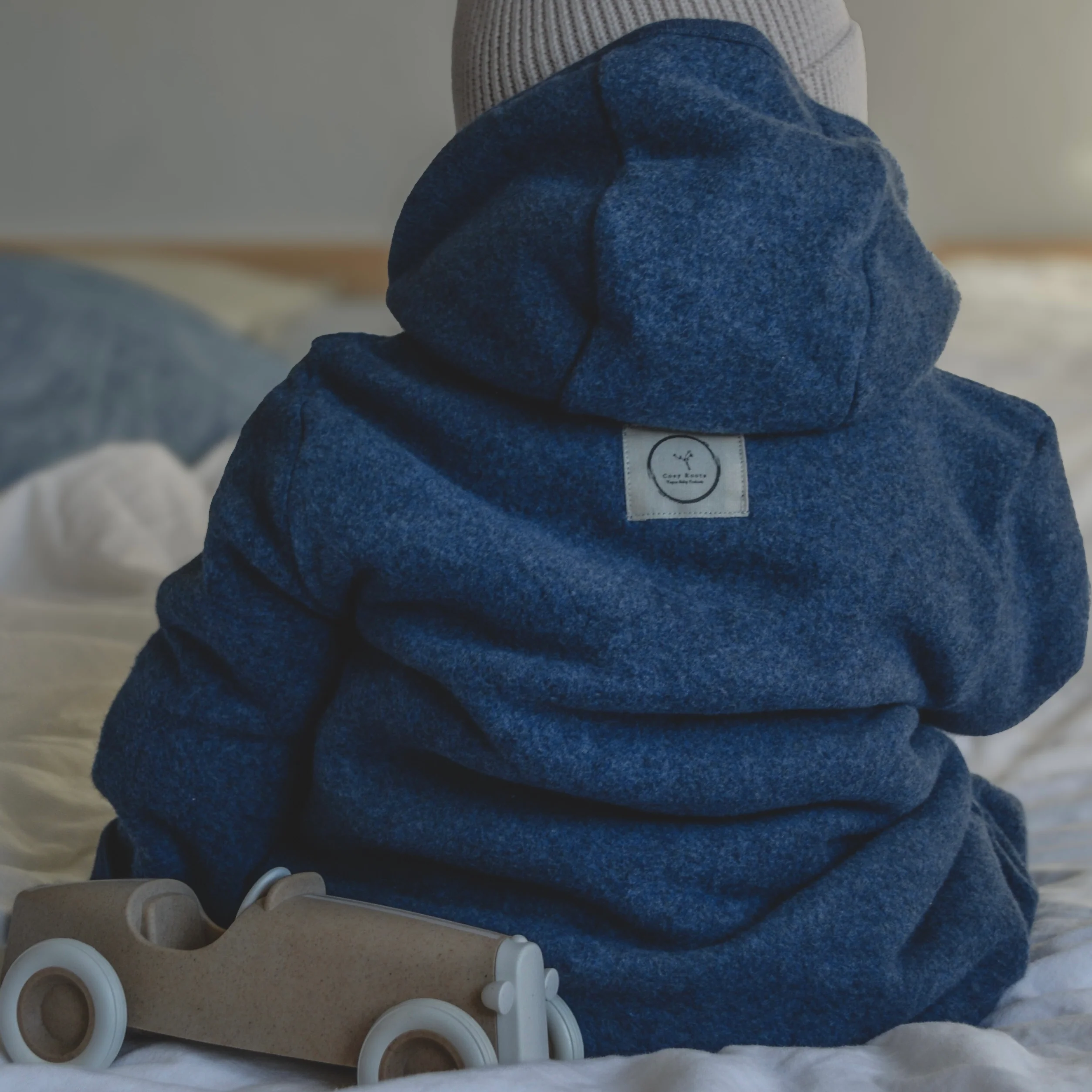 Organic Fleece Overall - Blue Melange - SALE - Image 3