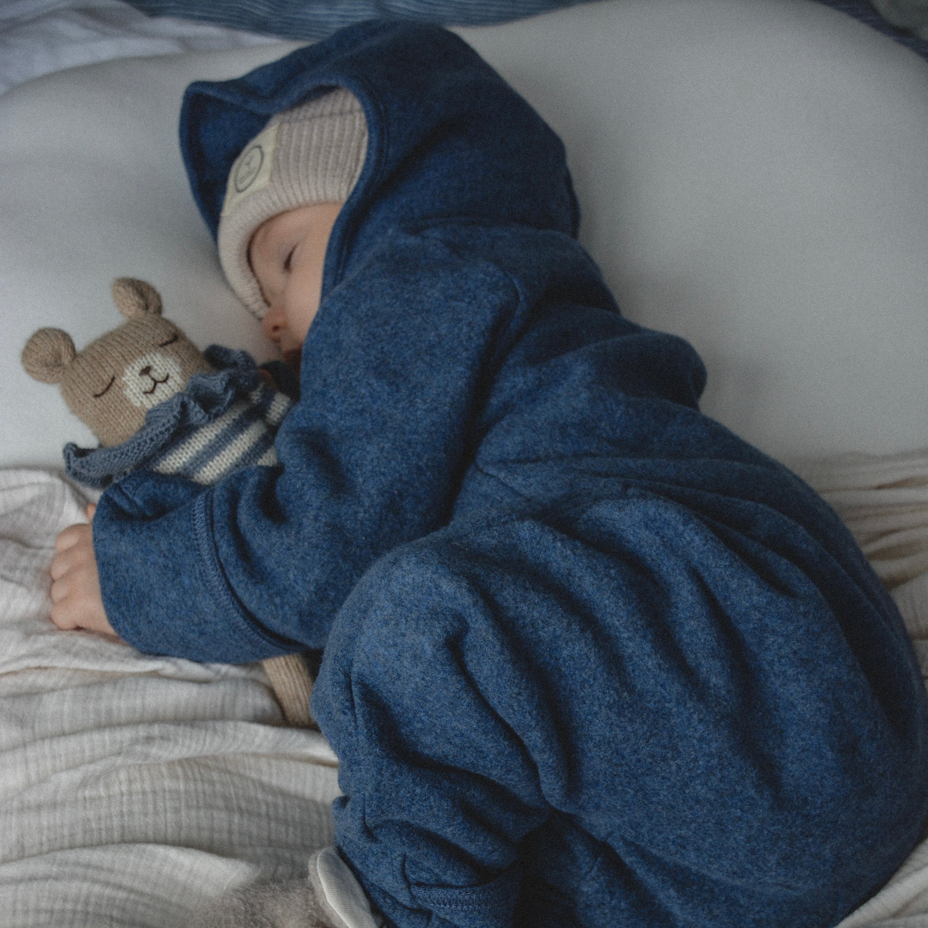 Organic Fleece Overall - Blue Melange - SALE - Image 5