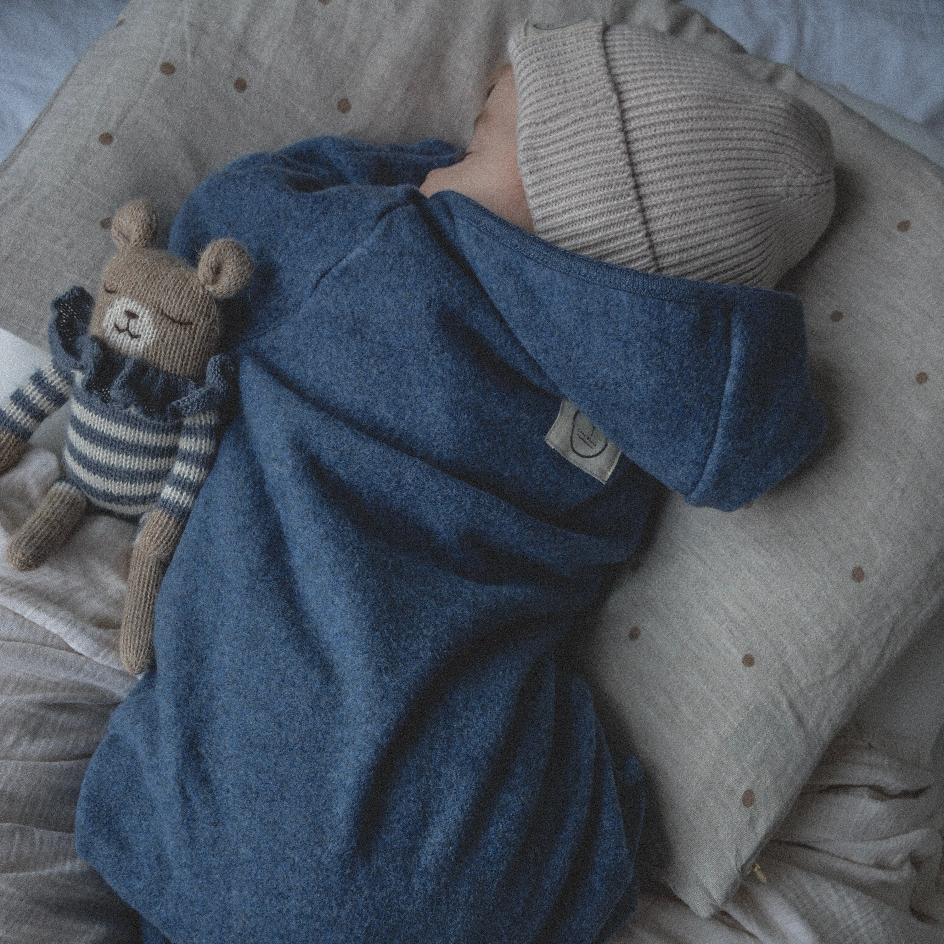 Organic Fleece Overall - Blue Melange - SALE - Image 6