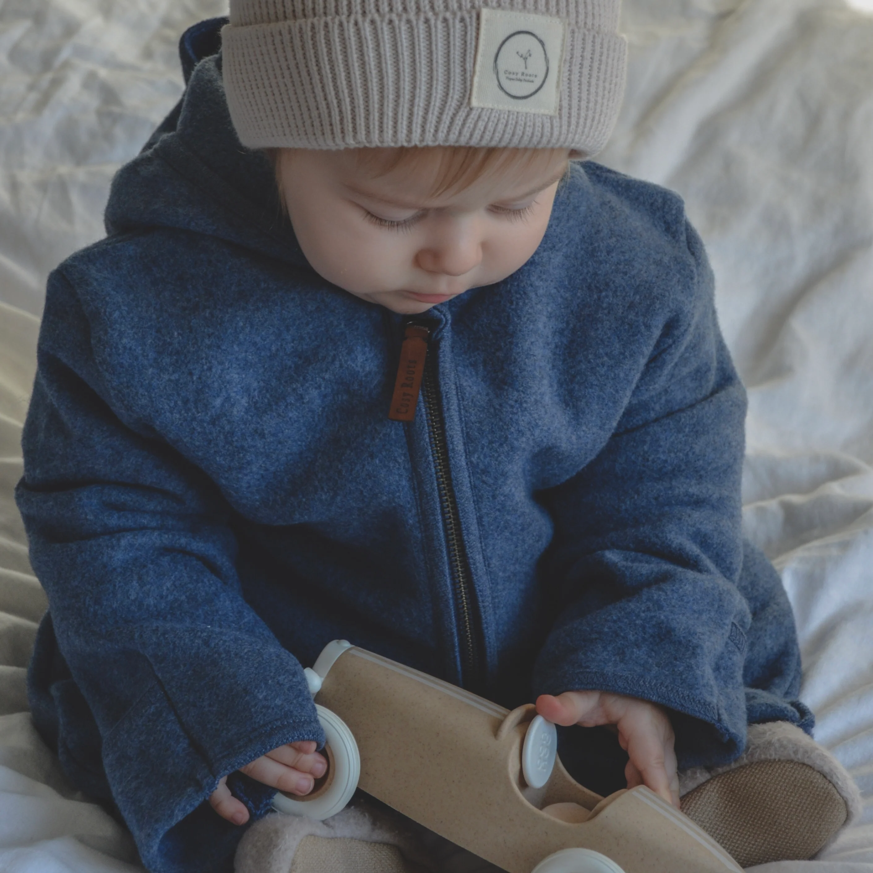 Organic Fleece Overall - Blue Melange - SALE - Image 8
