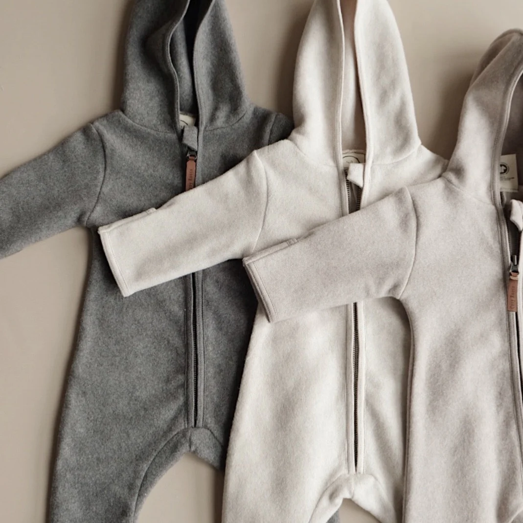 Organic Fleece Overall - Dark Grey Melange - SALE - Image 12
