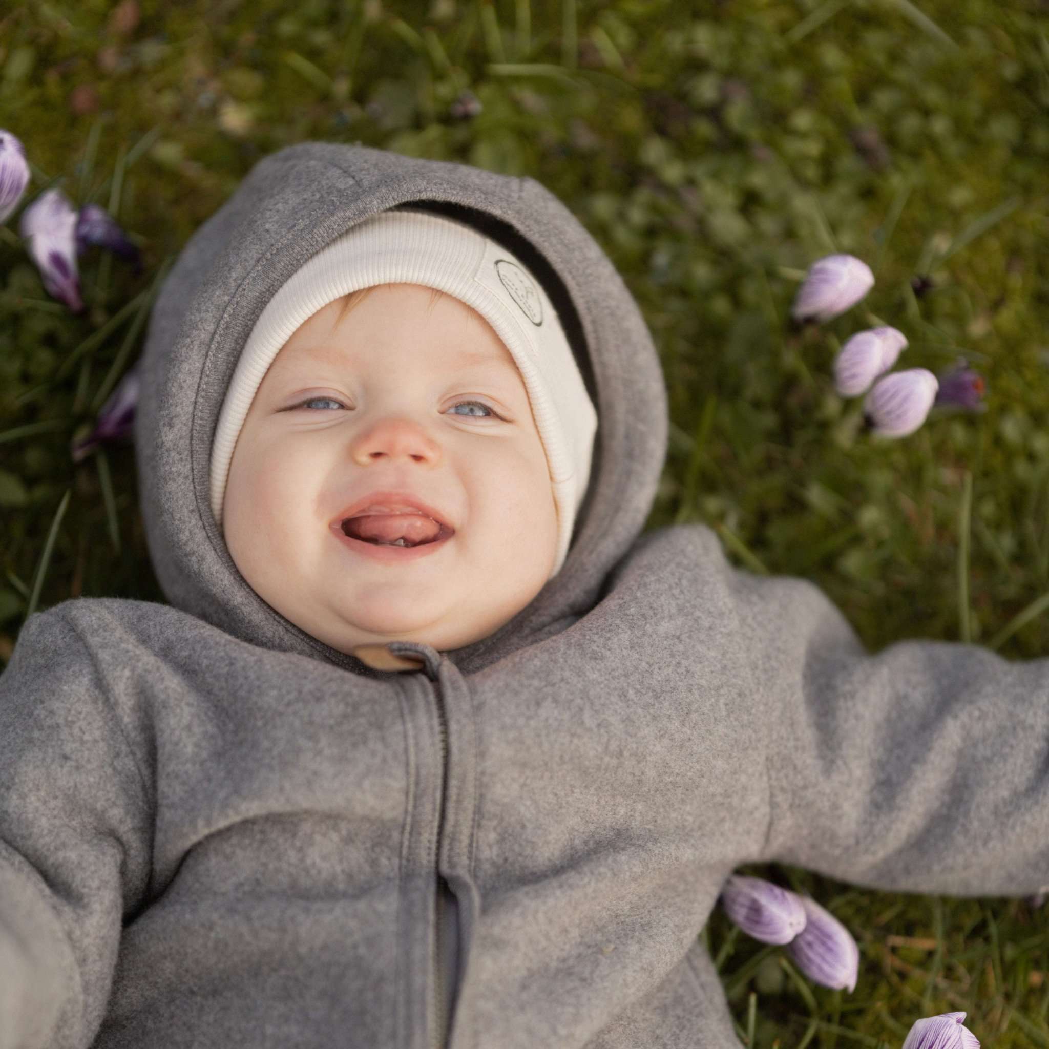 Organic Fleece Overall - Dark Grey Melange - SALE - Image 3