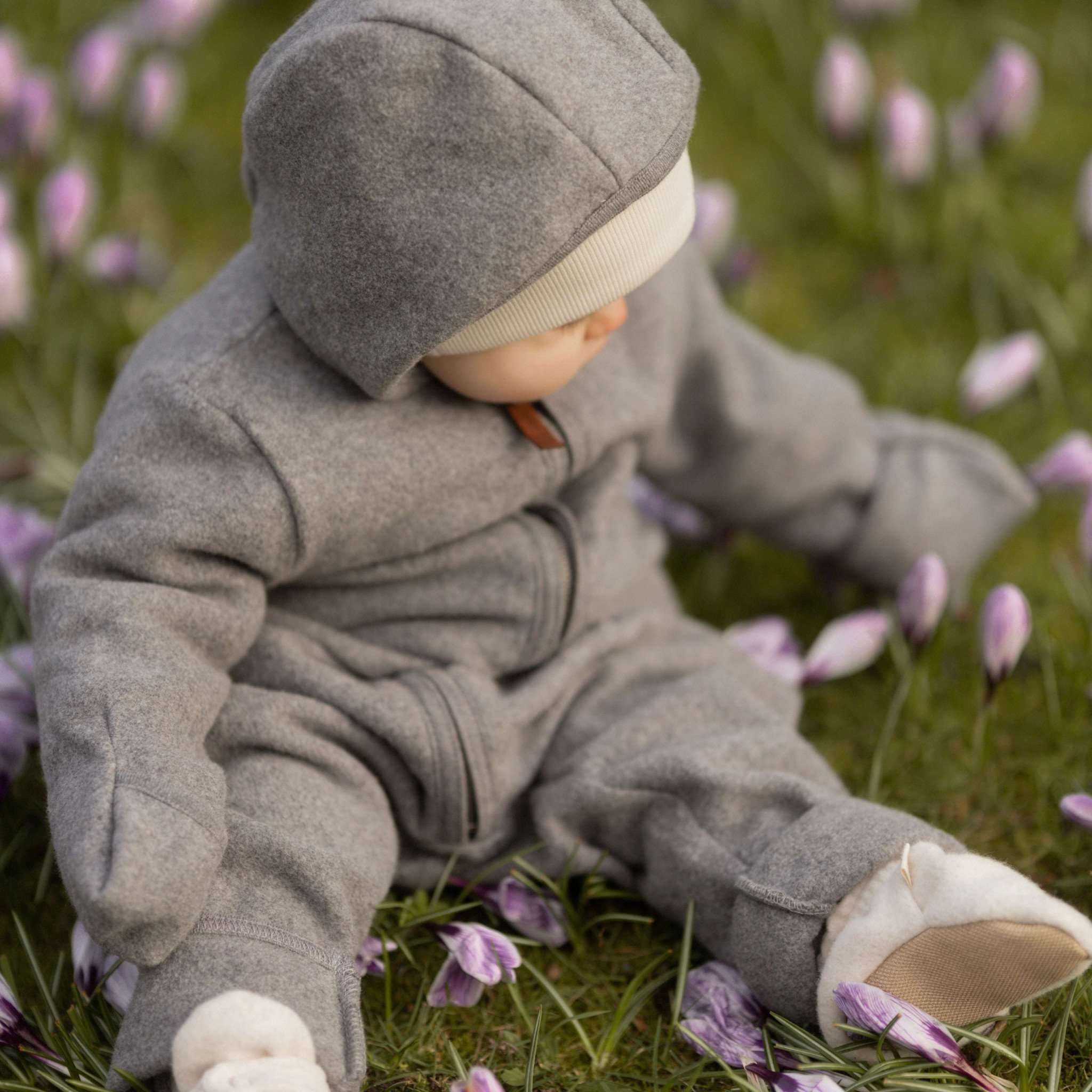Organic Fleece Overall - Dark Grey Melange - SALE - Image 5