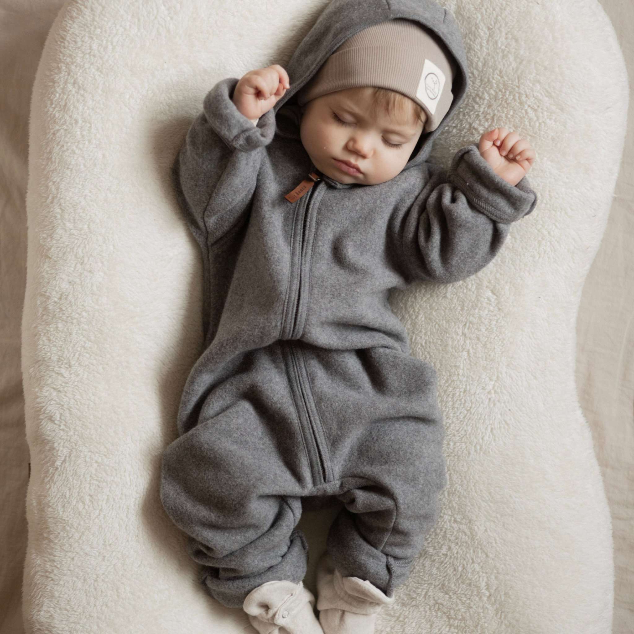 Organic Fleece Overall - Dark Grey Melange - SALE - Image 6