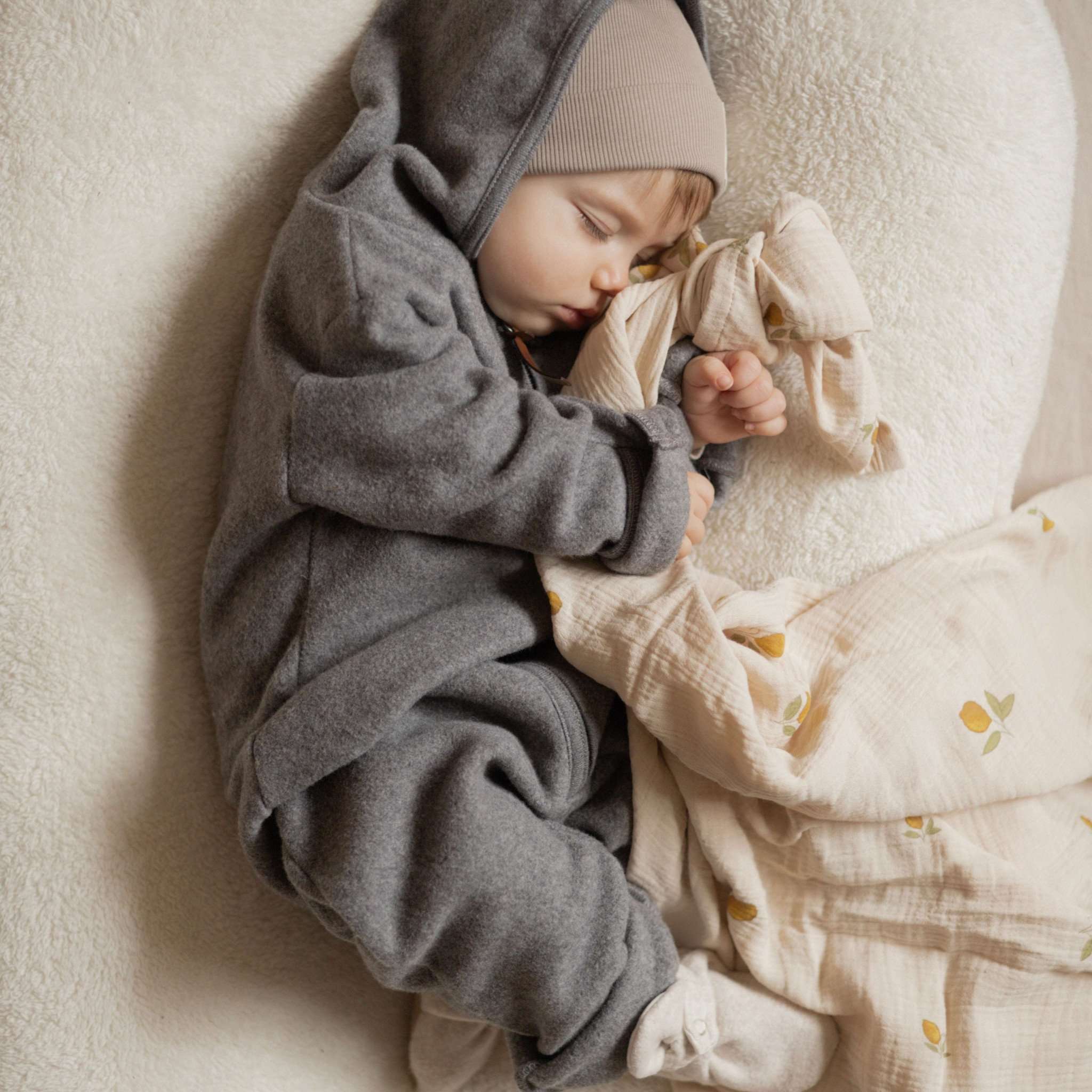 Organic Fleece Overall - Dark Grey Melange - SALE - Image 7