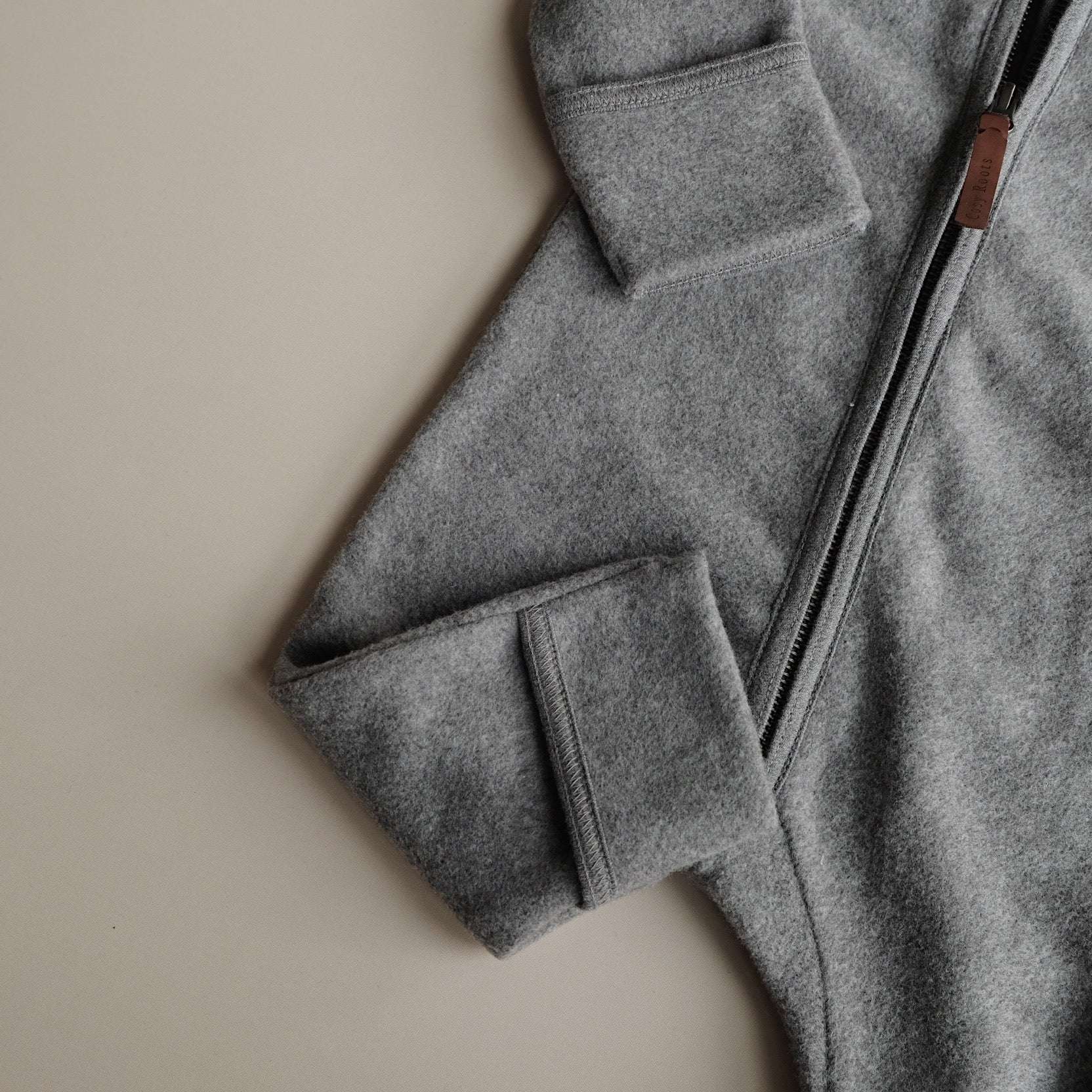 Organic Fleece Overall - Dark Grey Melange - SALE - Image 9