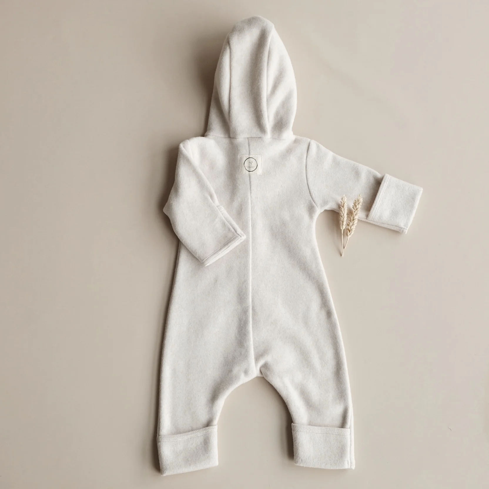 Organic Fleece Overall - Light Beige Melange - Image 10